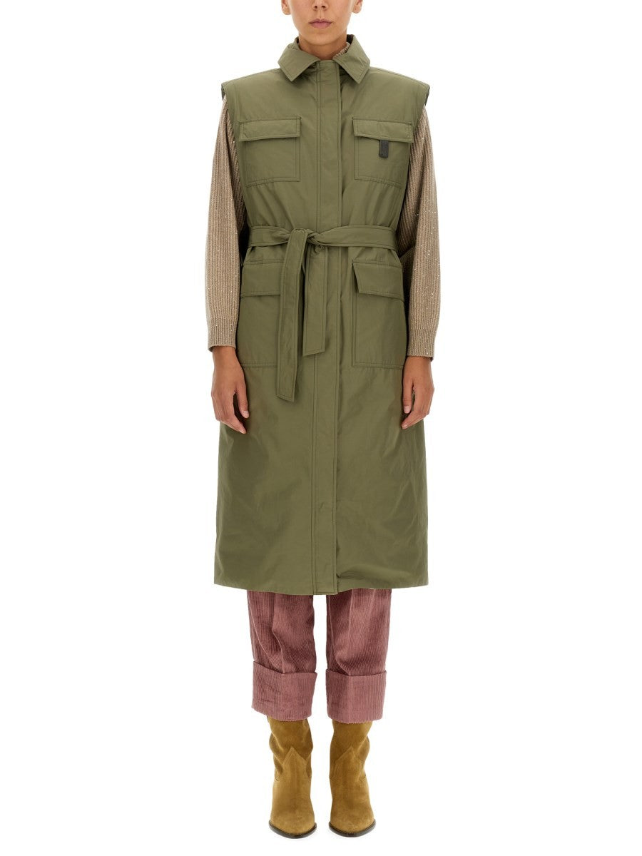 Brunello Cucinelli ABRIGO TRENCH DE TAFTA