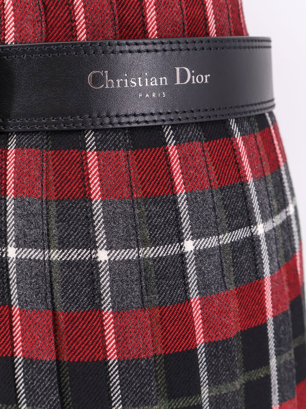 Dior vlněná kiltová sukně s motivem check'n'dior
