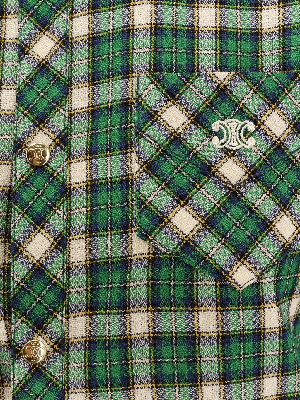 Celine Tartan wool mini dress