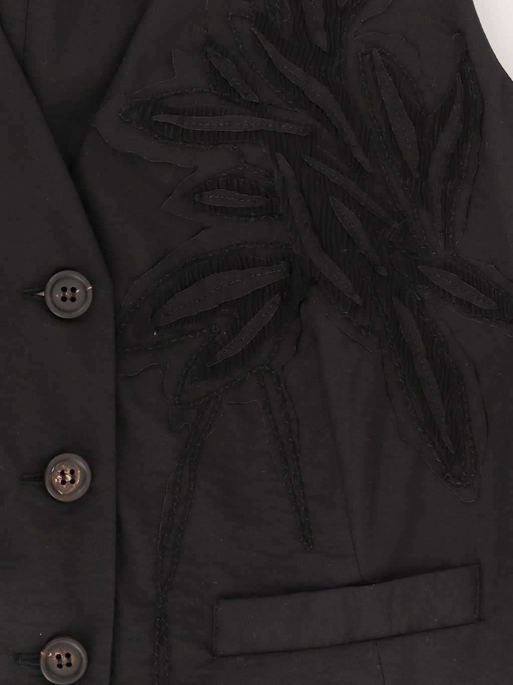 Brunello Cucinelli Techno cotton poplin vest with herbarium appliqué and monili