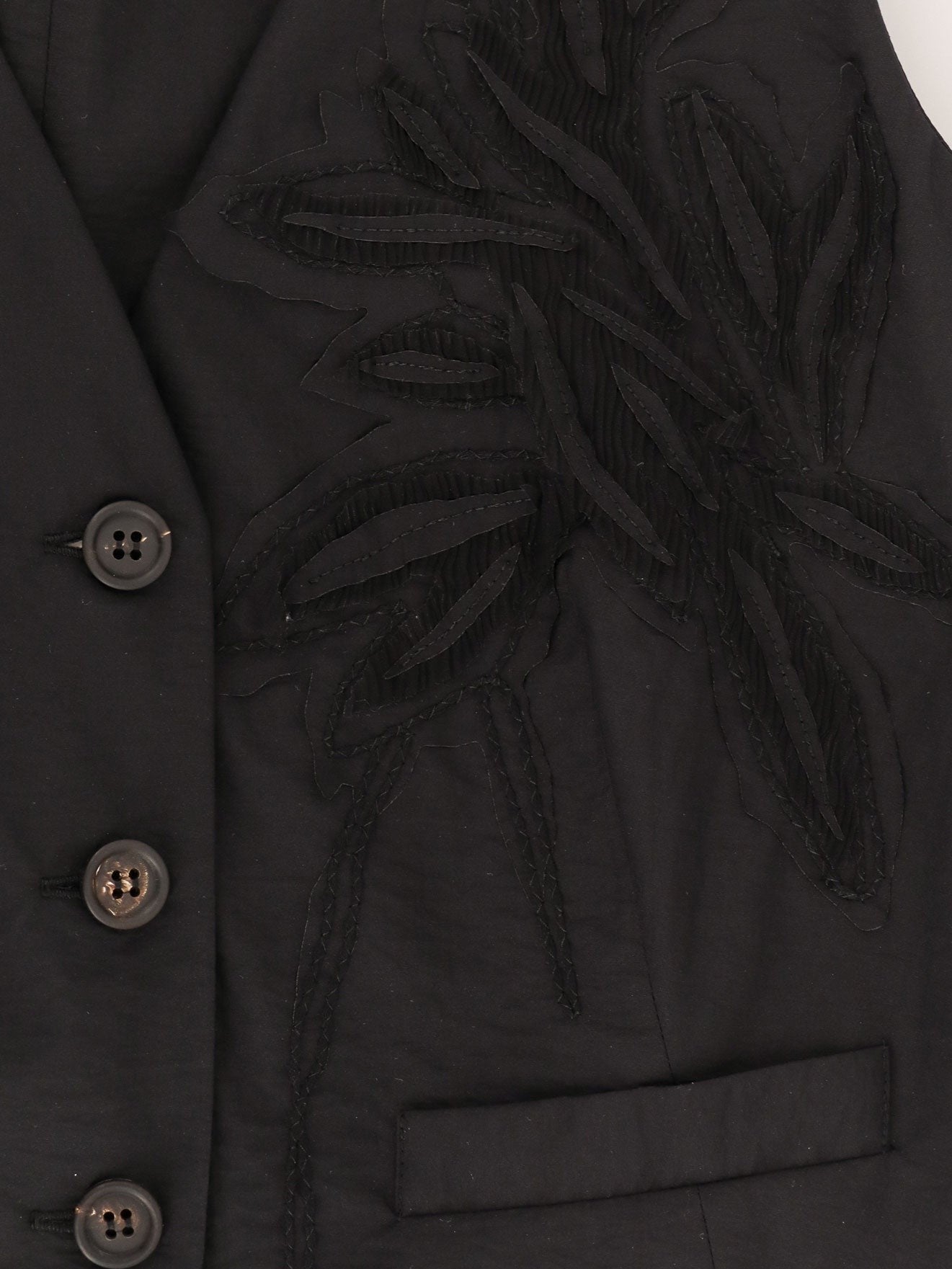 Brunello Cucinelli Techno cotton poplin vest with herbarium appliqué and monili