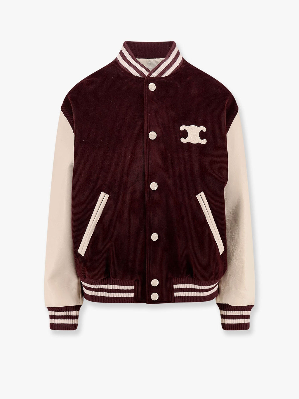 Celine Manšestrová bunda Teddy Triomphe s koženými rukávy