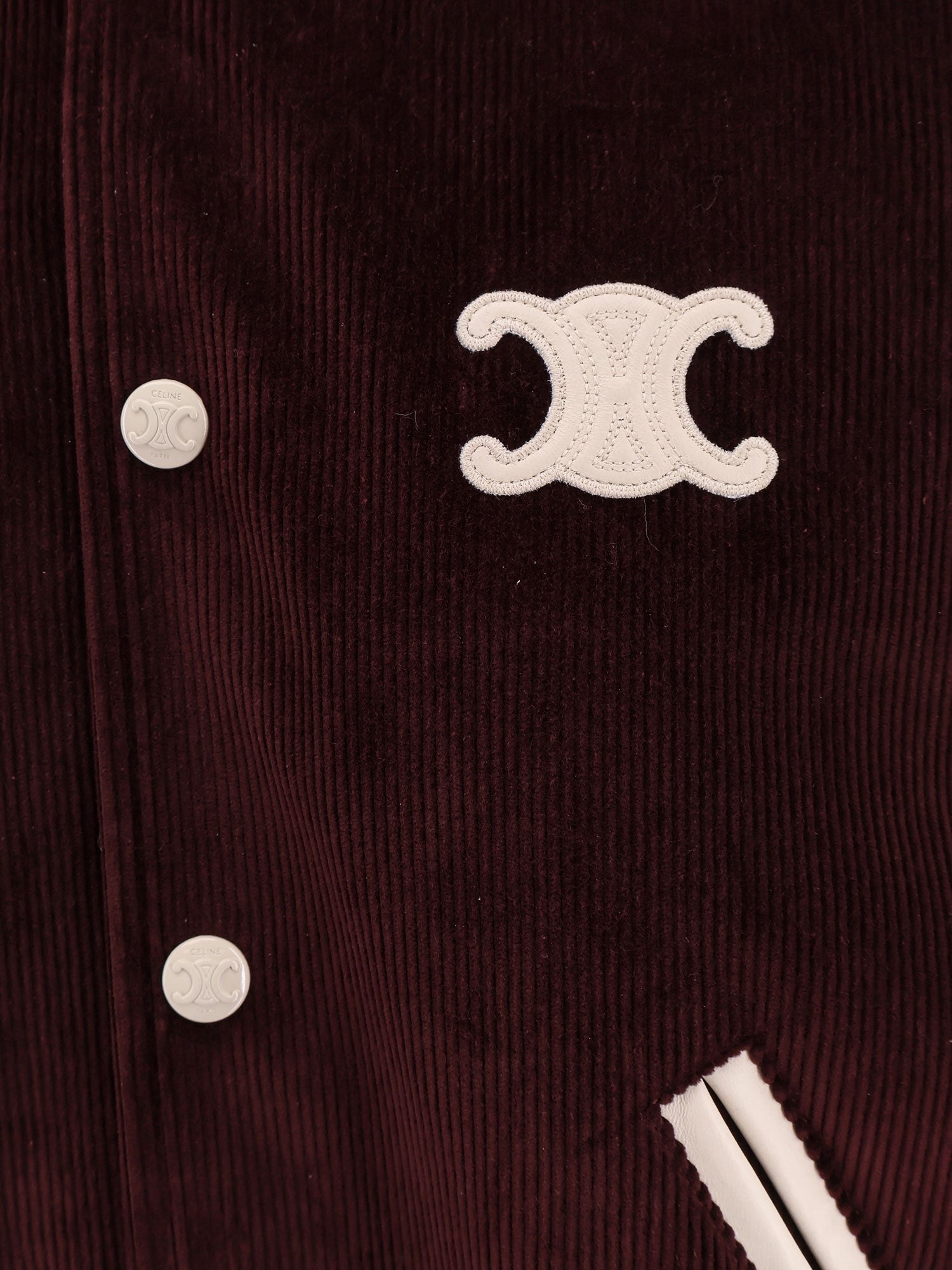 Celine Manšestrová bunda Teddy Triomphe s koženými rukávy