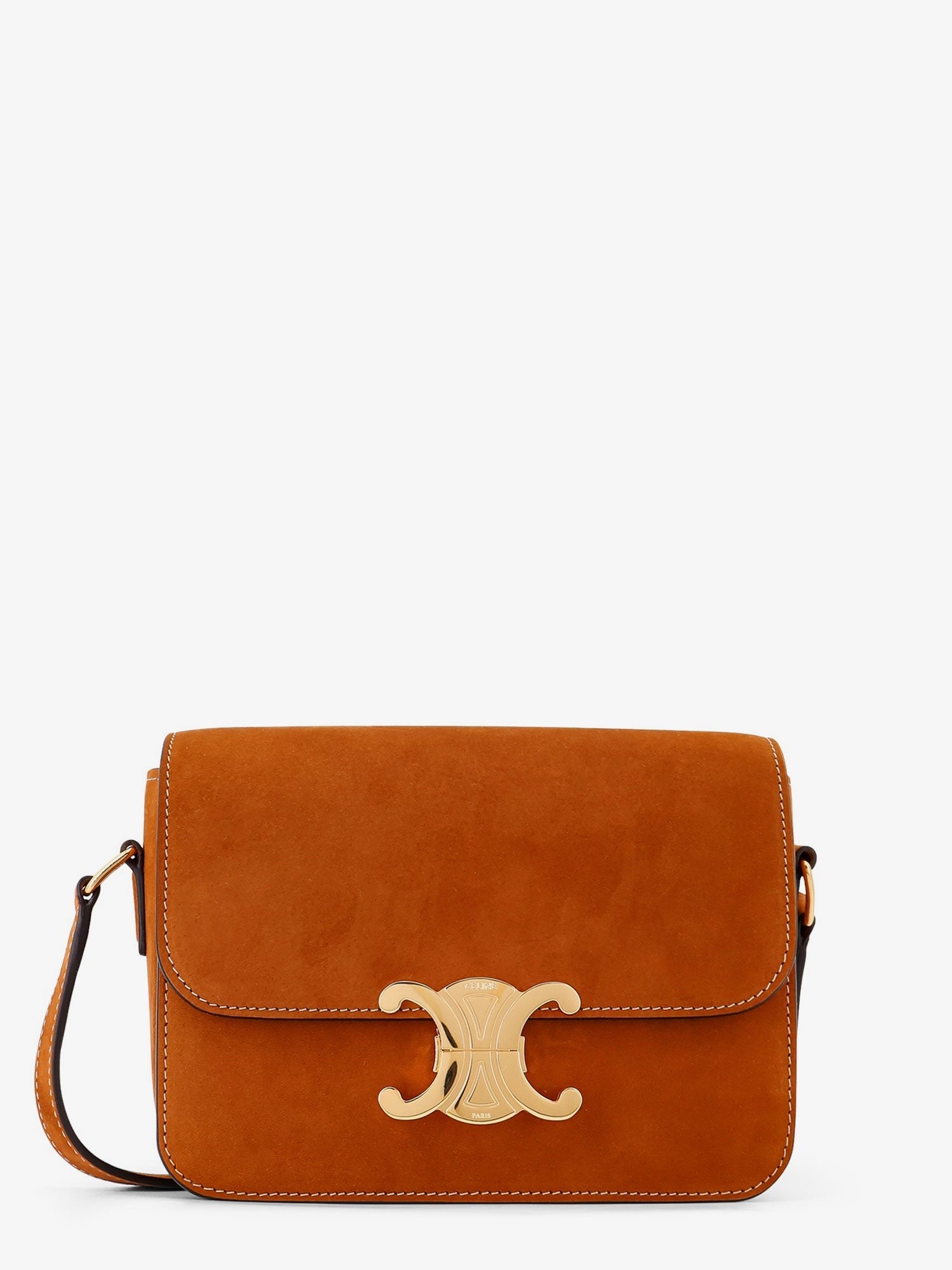 Celine Teen Triomphe suede shoulder bag