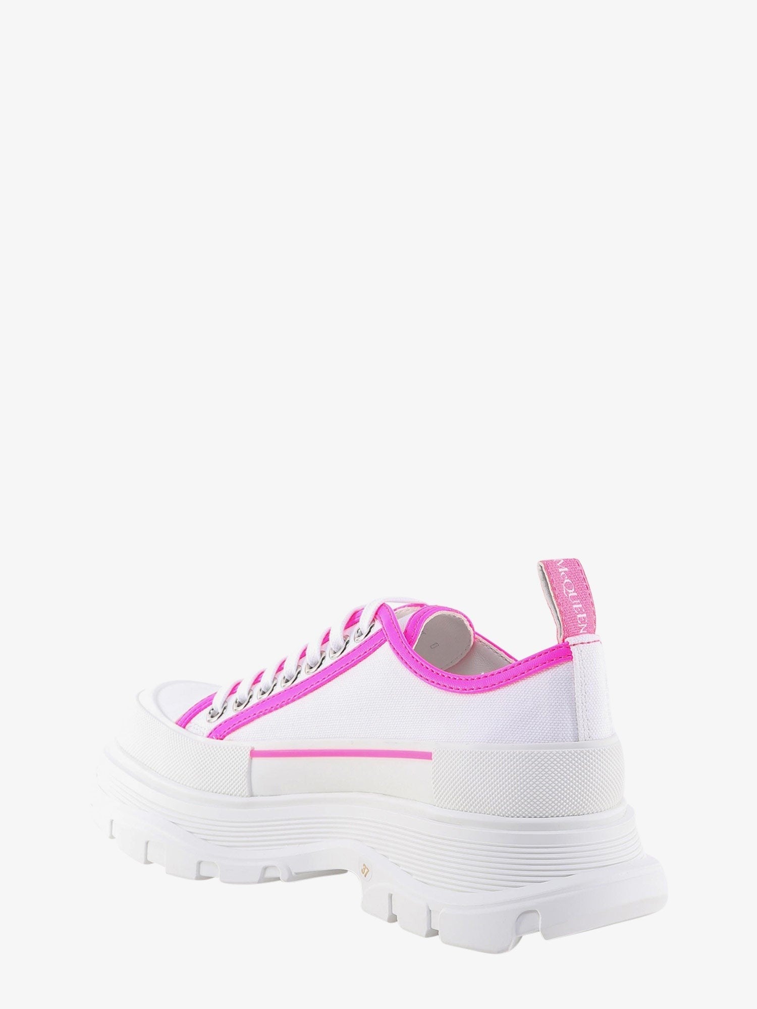 Alexander Mcqueen Tread slick lærredssneakers med fluo læderdetaljer