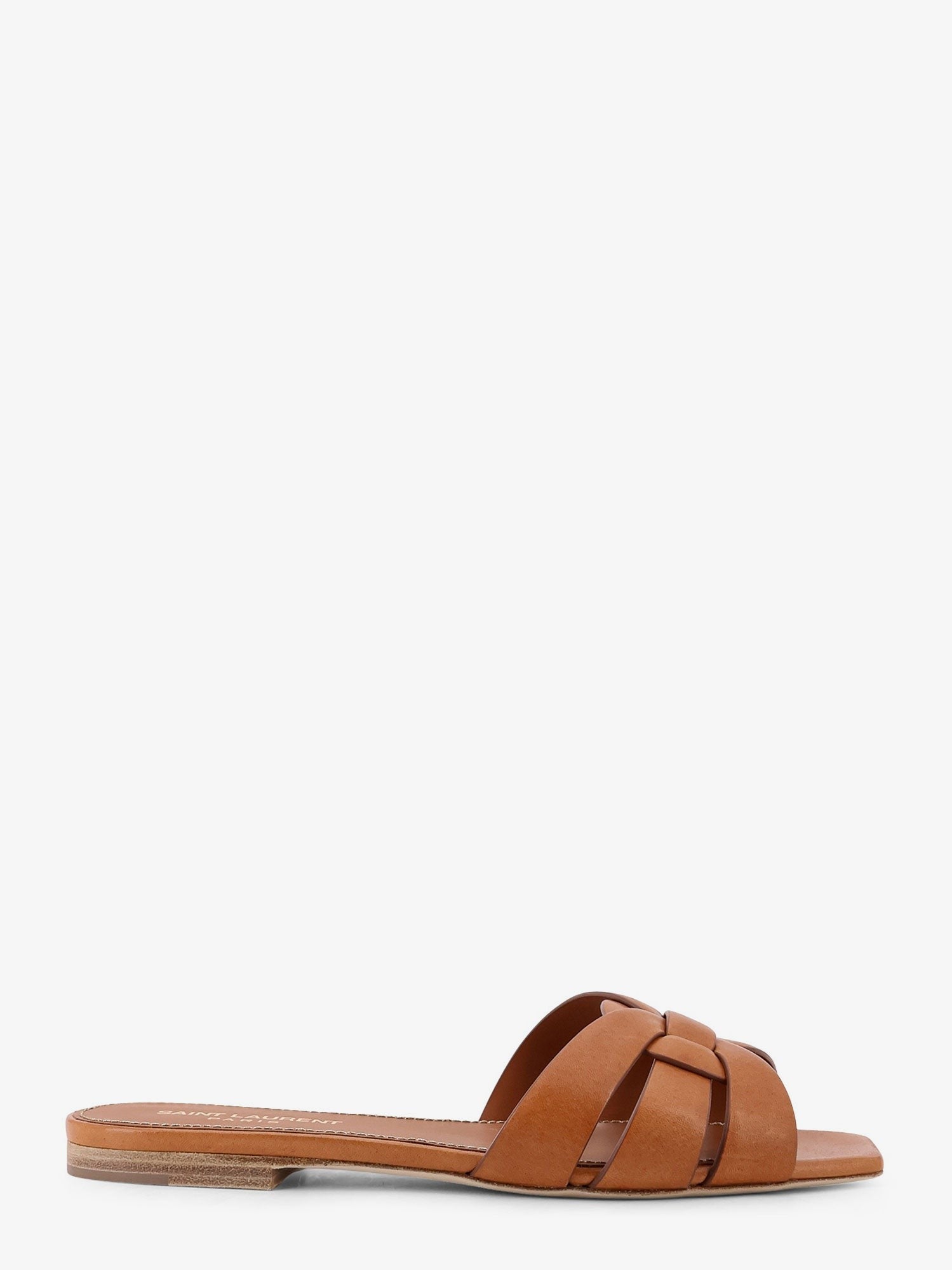 Saint Laurent Tribute 05 Flat leather sandals