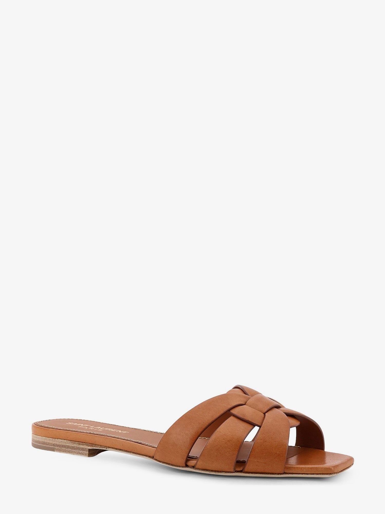 Saint Laurent Tribute 05 Flat leather sandals