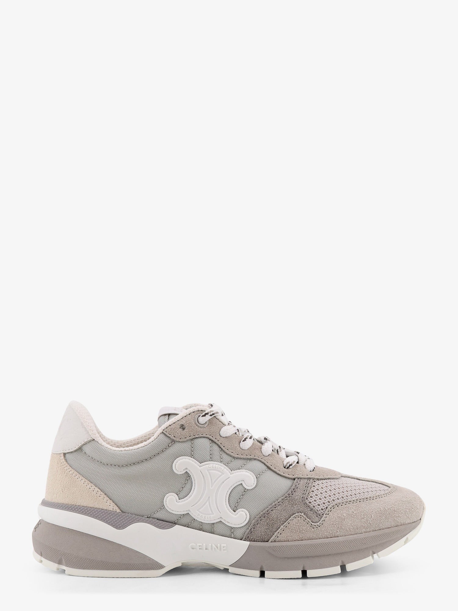 Celine Trio Lace Up suede and mesh sneakers