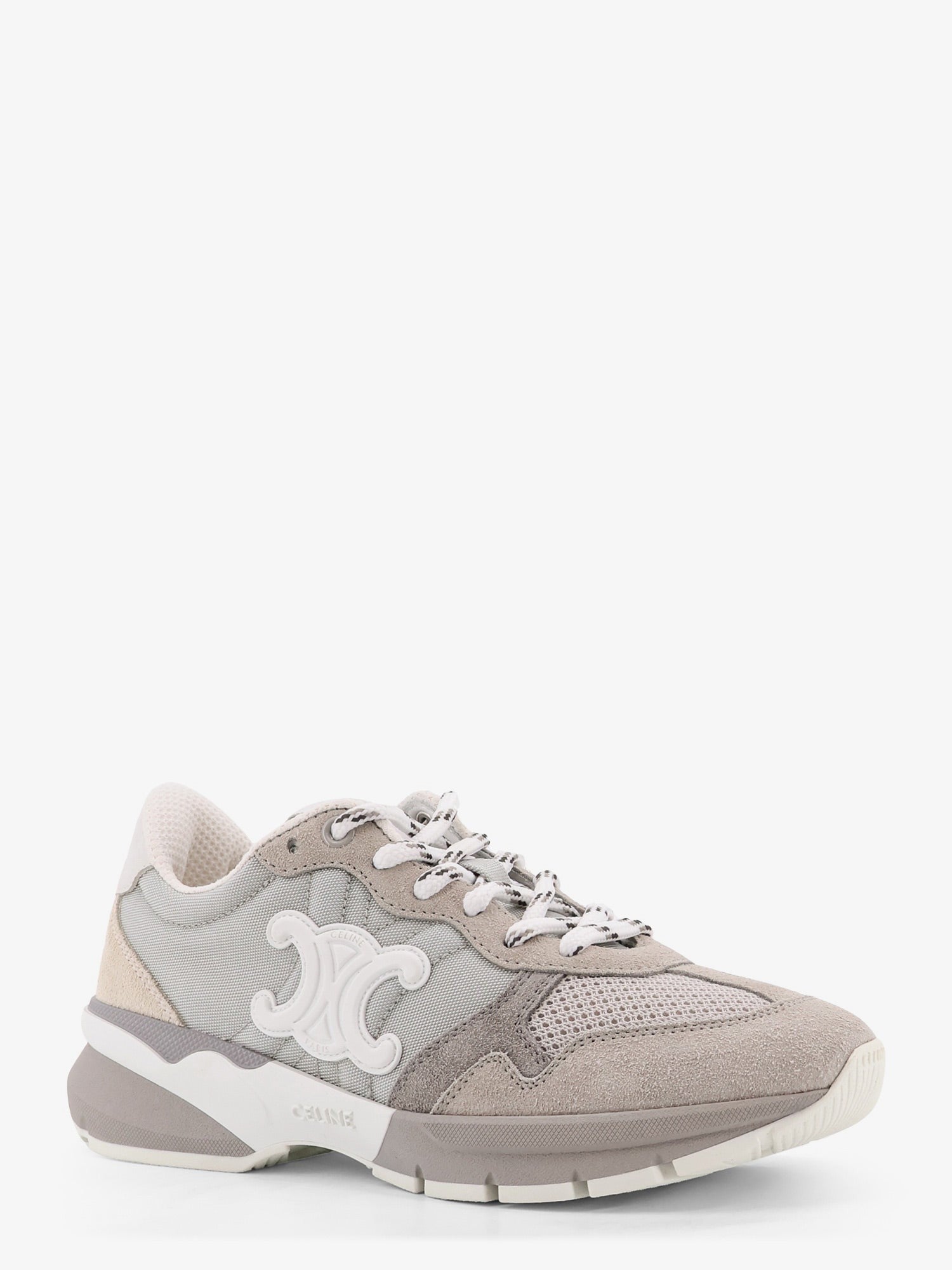 Celine Trio Lace Up suede and mesh sneakers