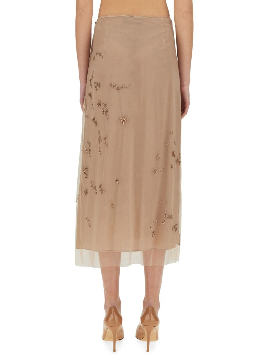 Fendi TULLE SKIRT WITH EMBROIDERY