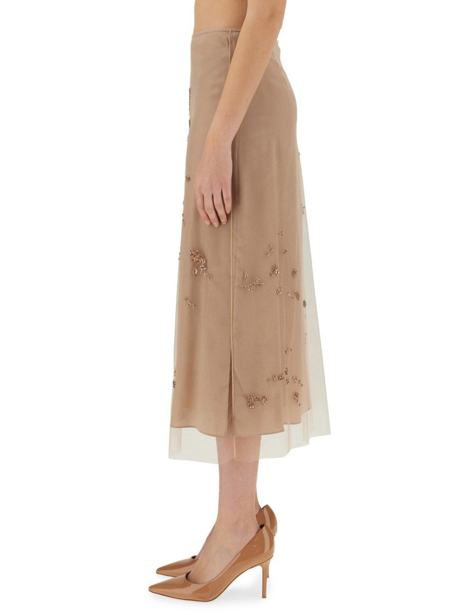 Fendi TULLE SKIRT WITH EMBROIDERY