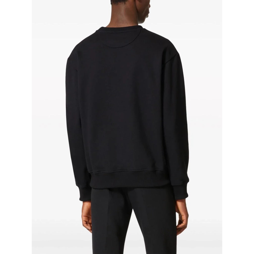 Back view of the Valentino Garavani black cotton crewneck sweatshirt.
