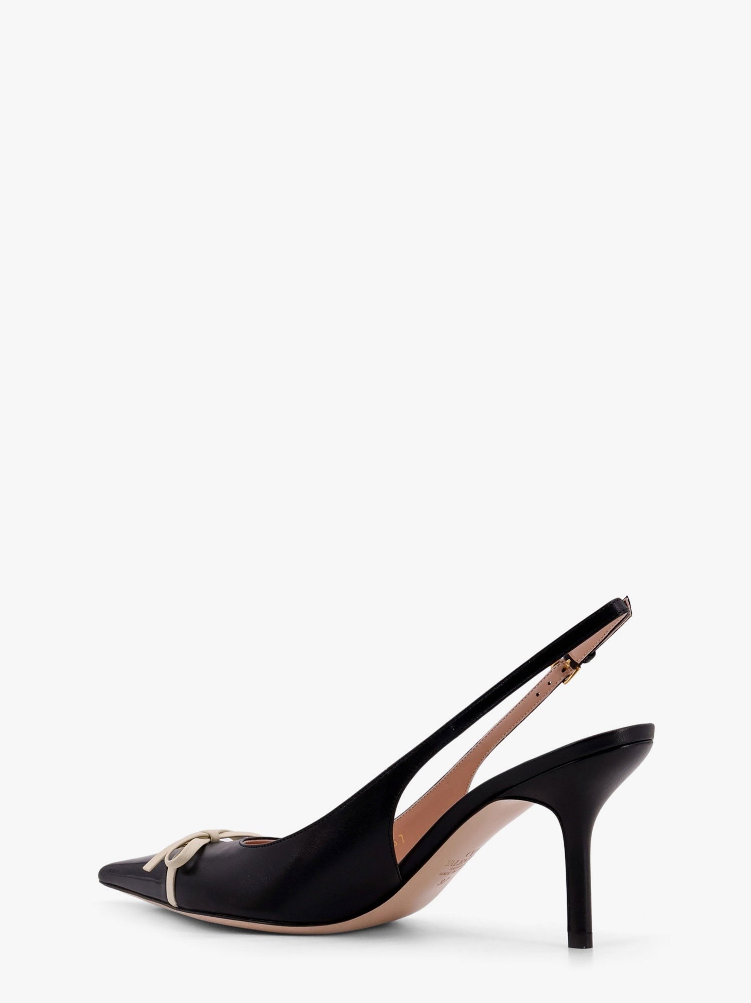 Valentino Garavani leather slingback with patent leather toe