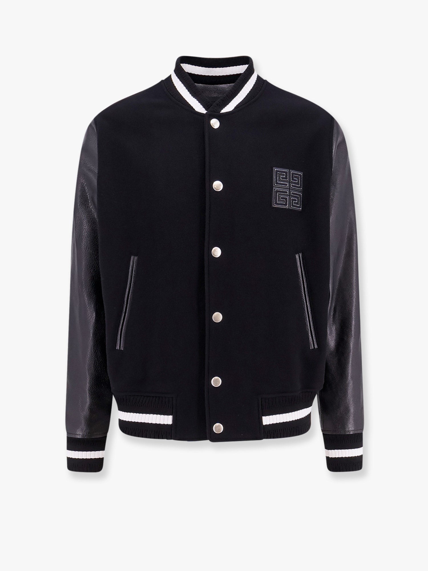 Givenchy Bomberka Varsity z mieszanki wełny ze skórzanymi rękawami