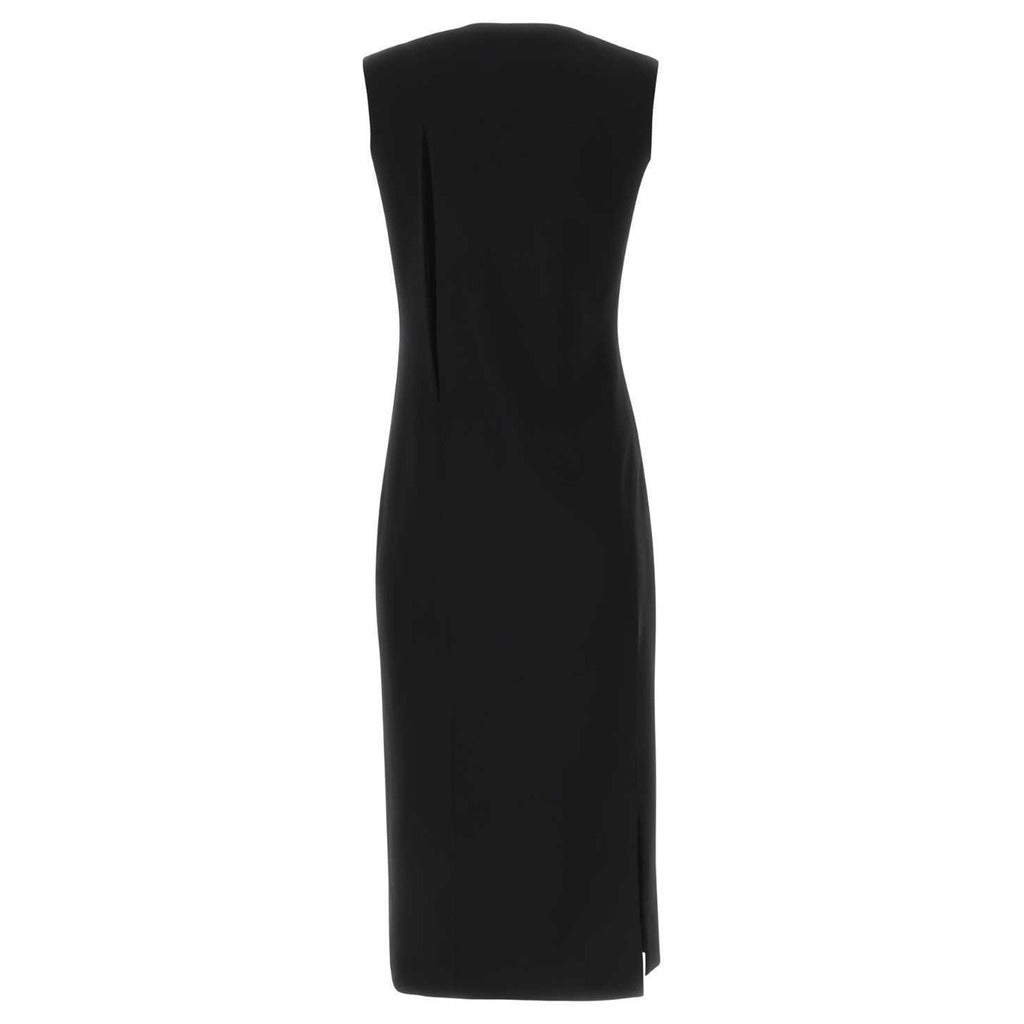 Back view of the Versace natural acetate blend midi dress.
