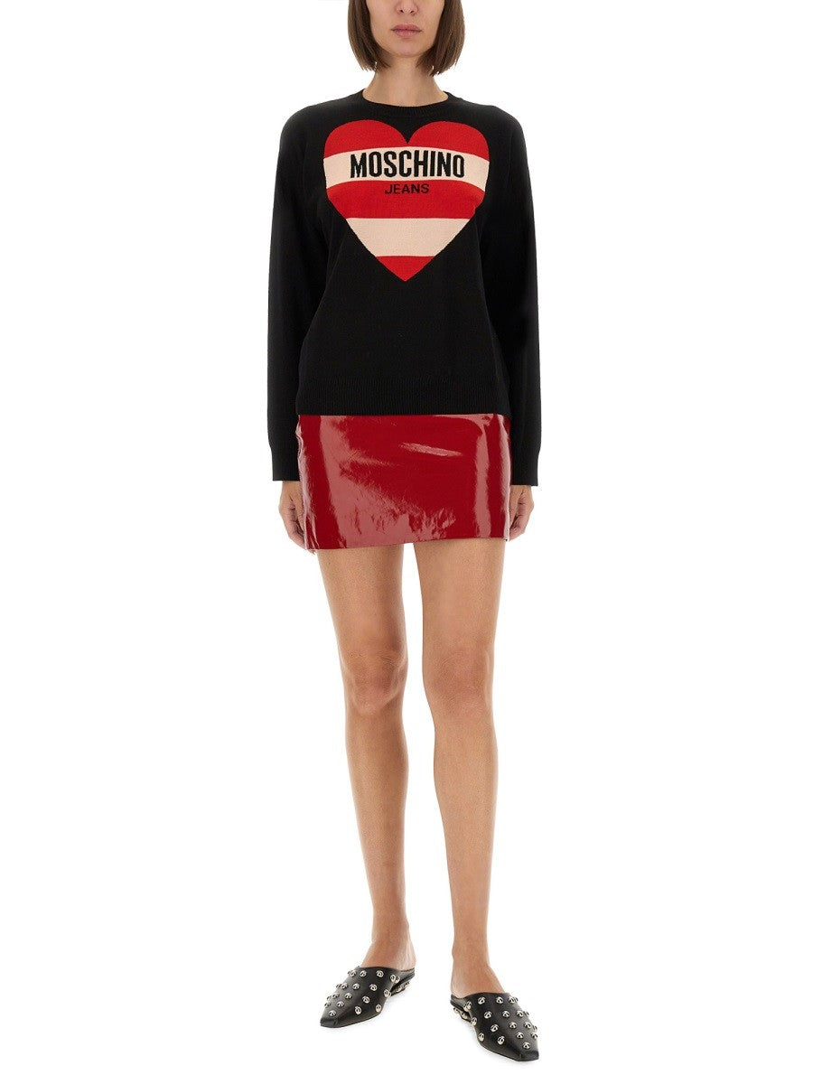 Moschino Jeans SHINY LEATHER SKIRT