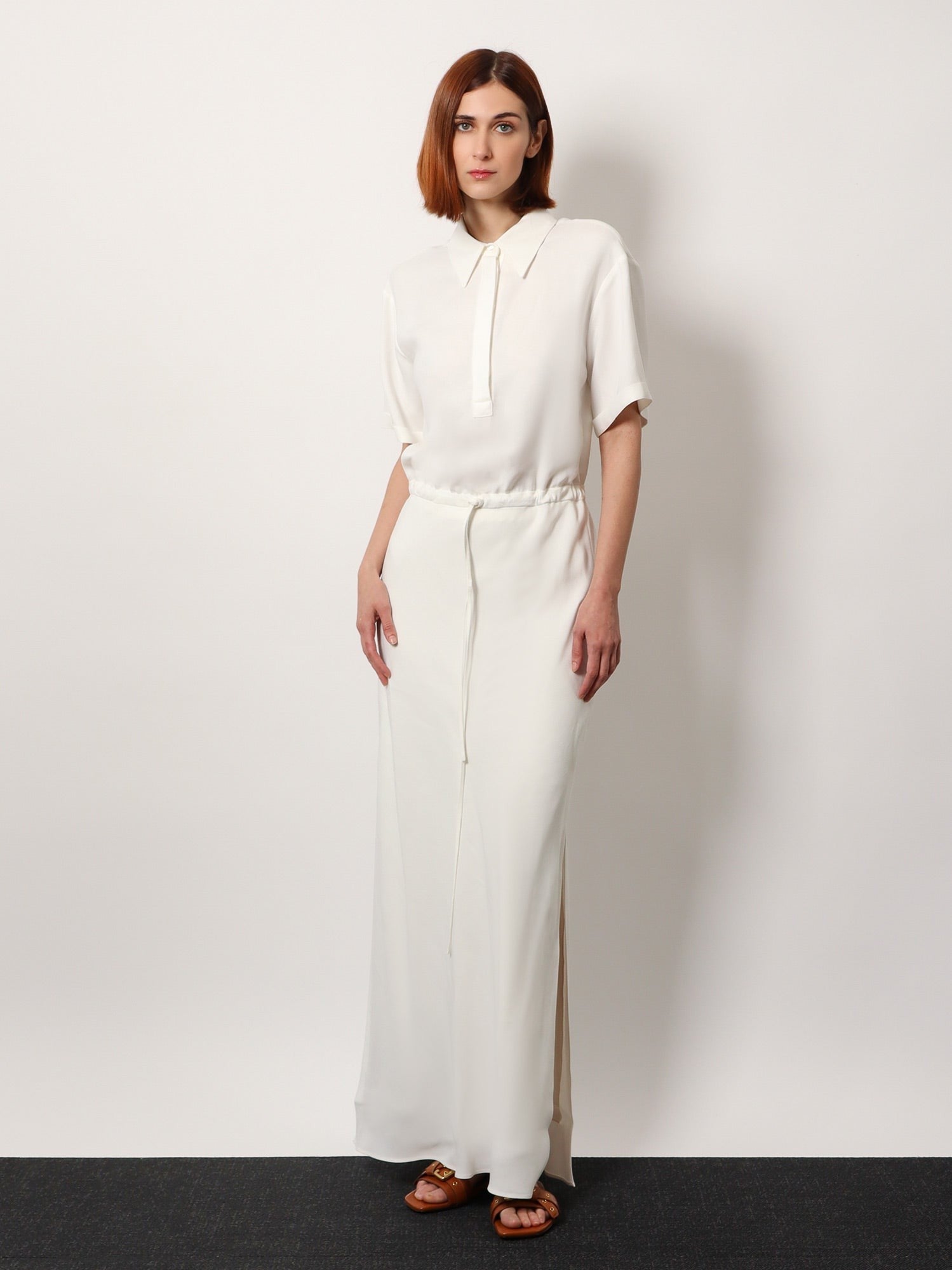 Brunello Cucinelli Μακρύ φόρεμα από βισκόζη και λινό