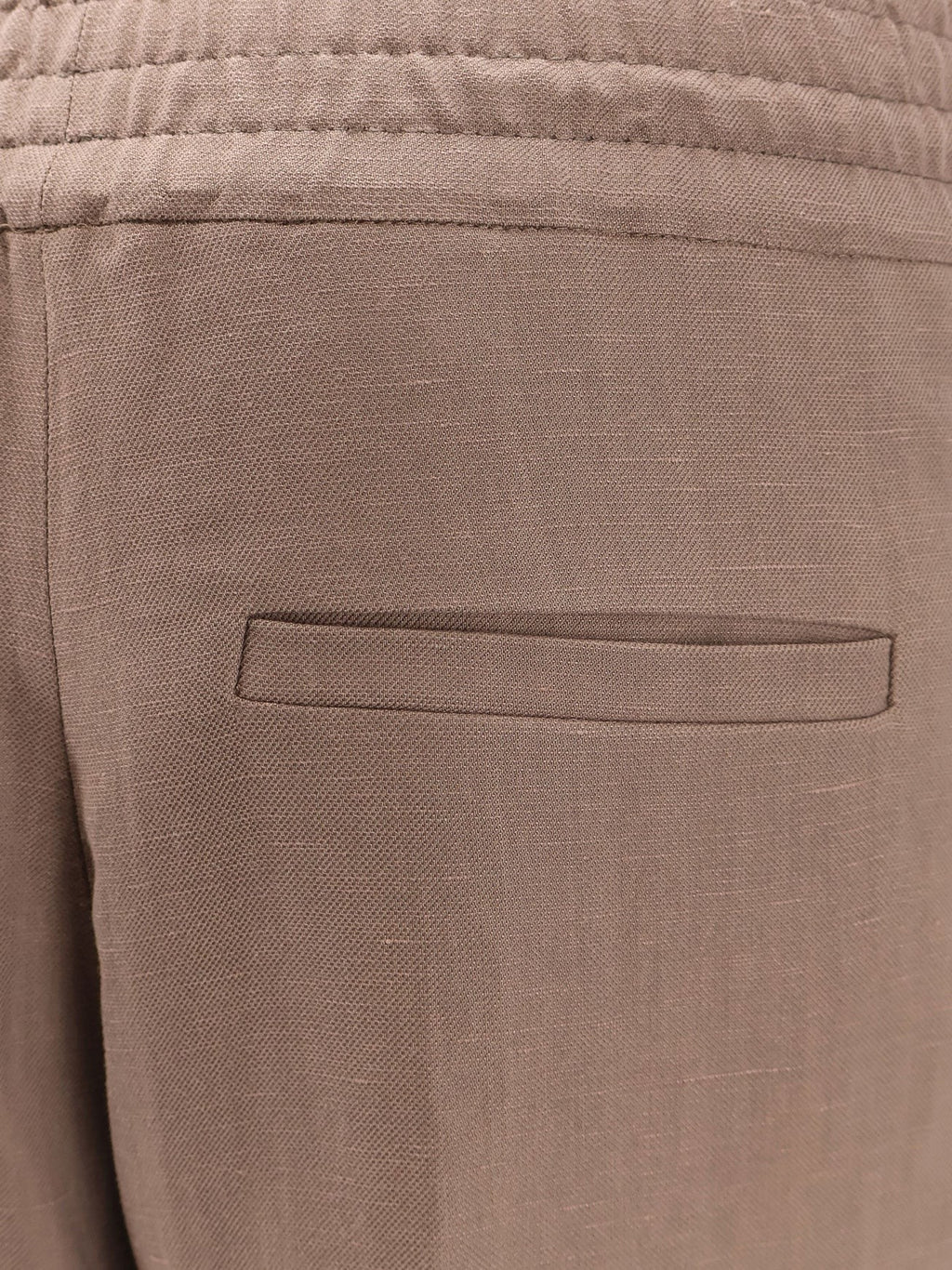 Brunello Cucinelli Παντελόνι από βισκόζη και λινό με πλάγια λωρίδα τόνο-στον-τόνο