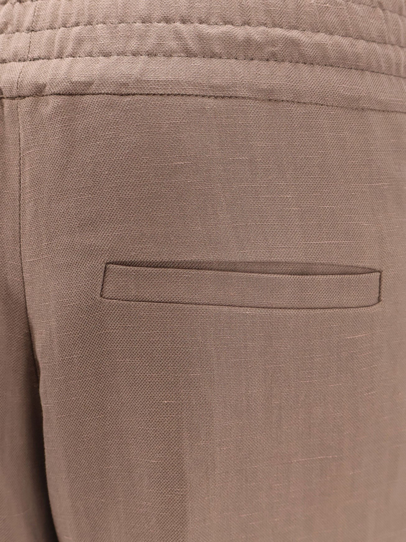 Brunello Cucinelli Παντελόνι από βισκόζη και λινό με πλάγια λωρίδα τόνο-στον-τόνο