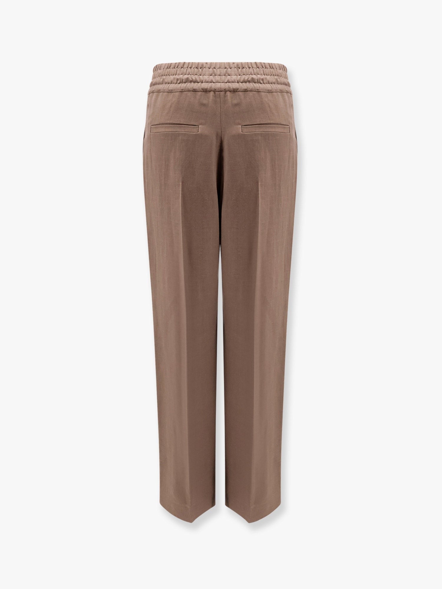 Brunello Cucinelli Παντελόνι από βισκόζη και λινό με πλάγια λωρίδα τόνο-στον-τόνο