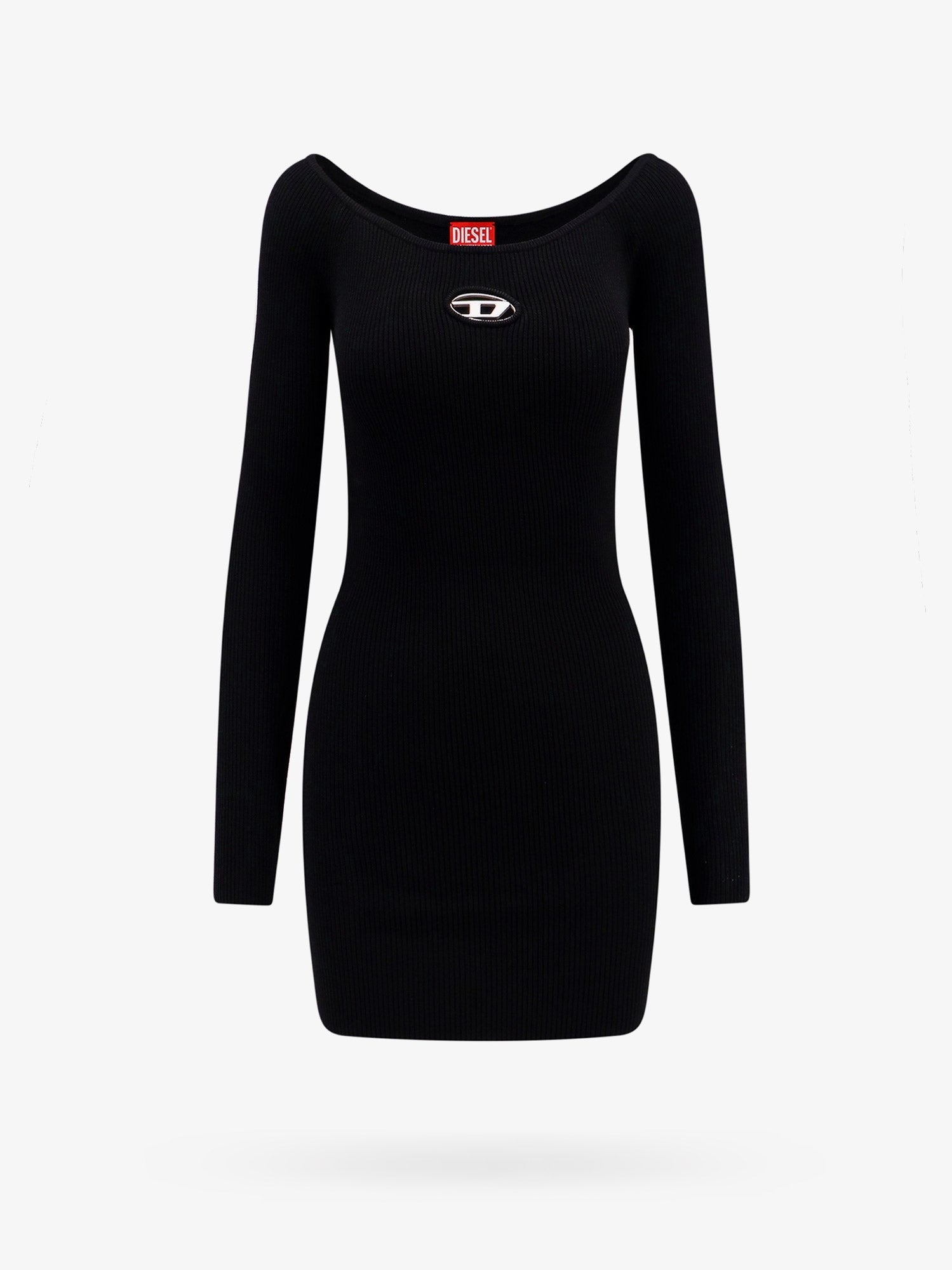 Diesel メタルオーバルDロゴ入りビスコース混ドレス