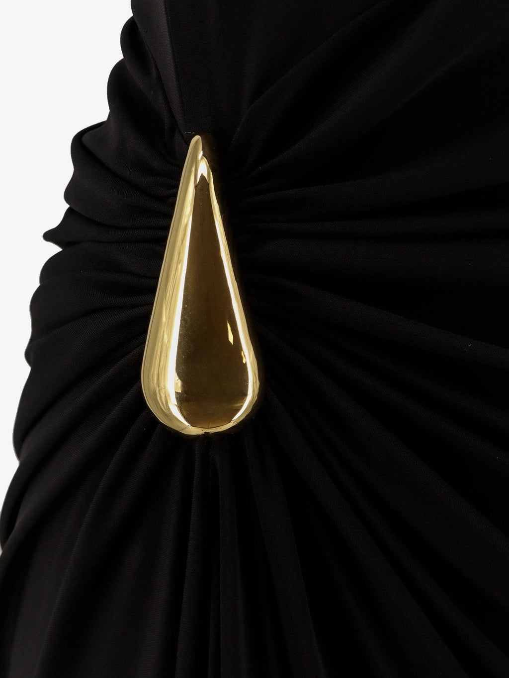 Bottega Veneta Langes Viskosekleid mit goldfarbenen Metalldetails