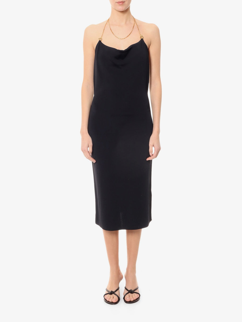 Bottega Veneta Viskose-Midikleid mit Kettendetail