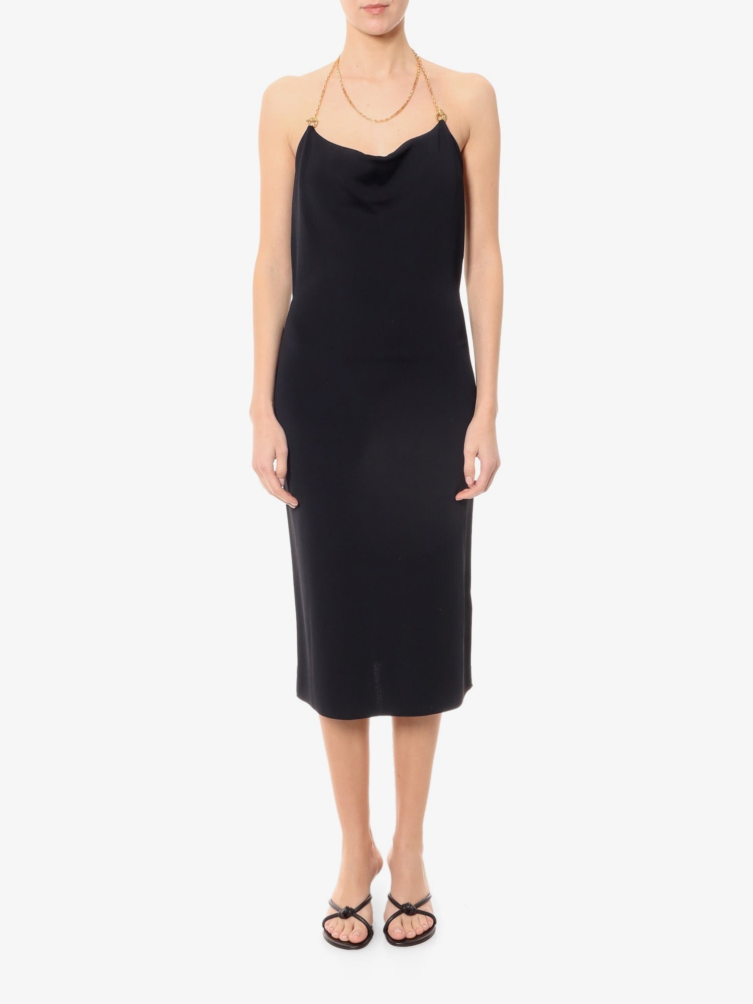 Bottega Veneta Viskose-Midikleid mit Kettendetail