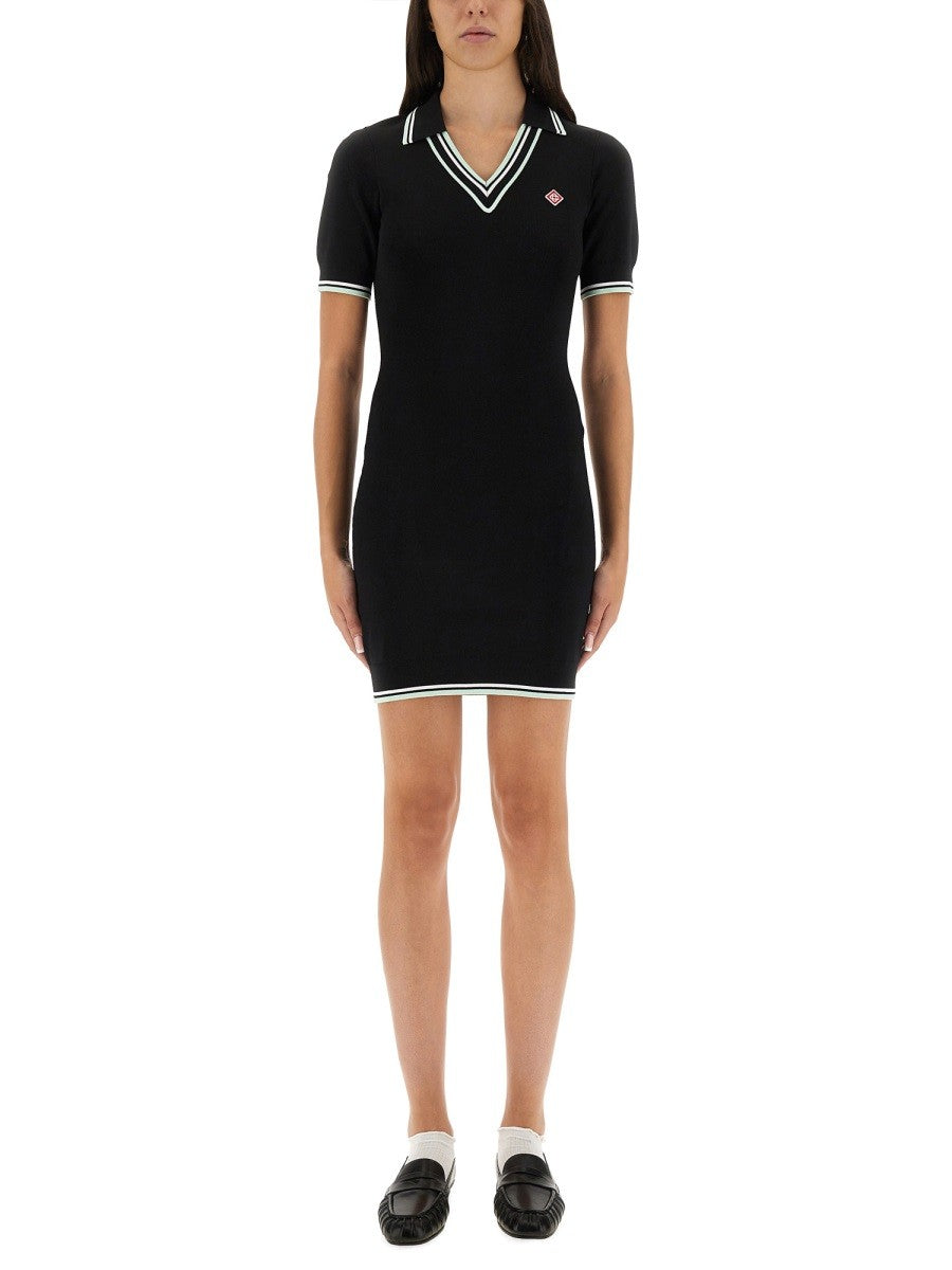 Casablanca VISCOSE POLO SHIRT DRESS