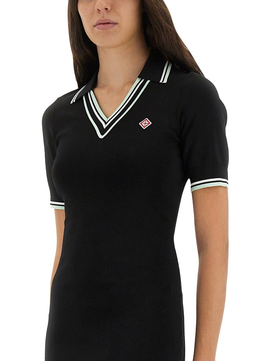 Casablanca VISCOSE POLO SHIRT DRESS