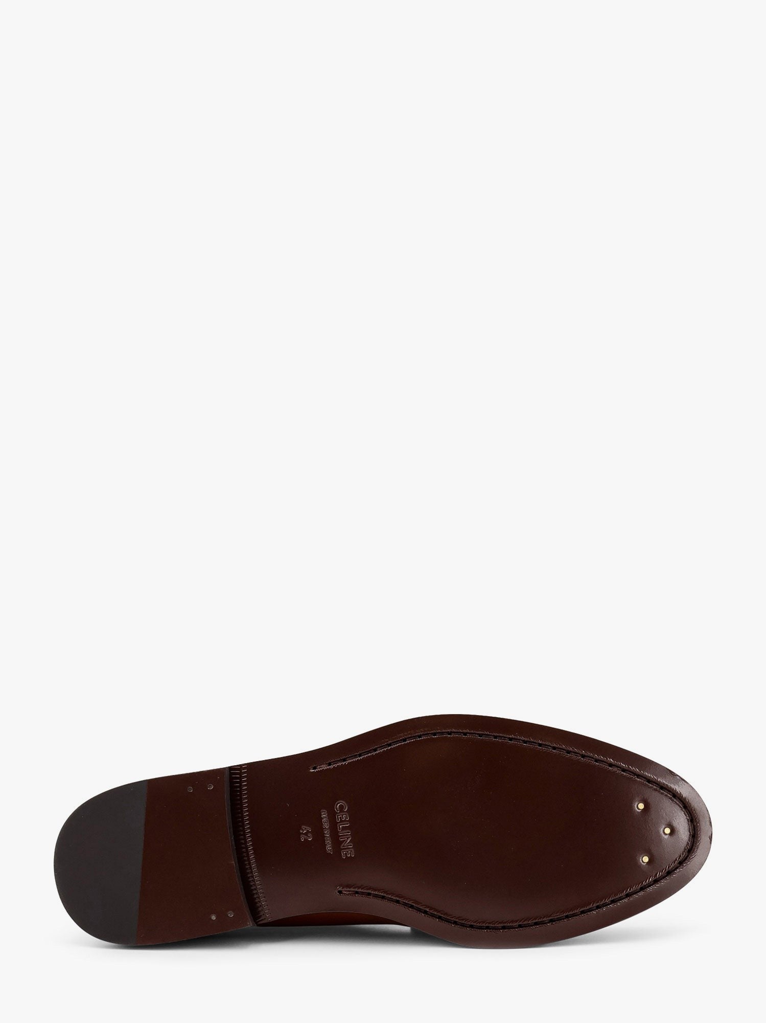 Celine Vivienne leather loafer with perforated triomphe logo