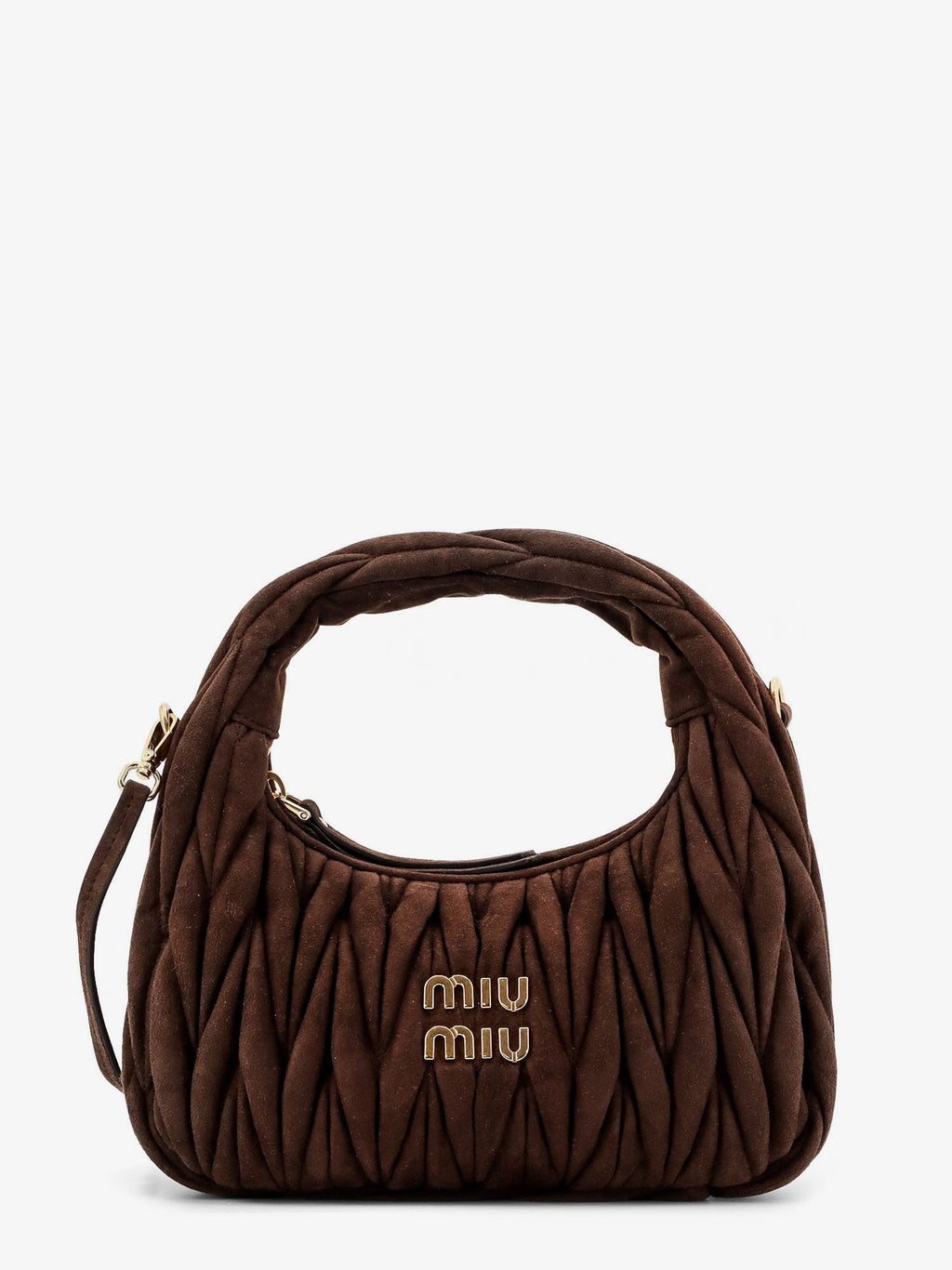 Miu Miu Wander matelassé suede shoulder bag