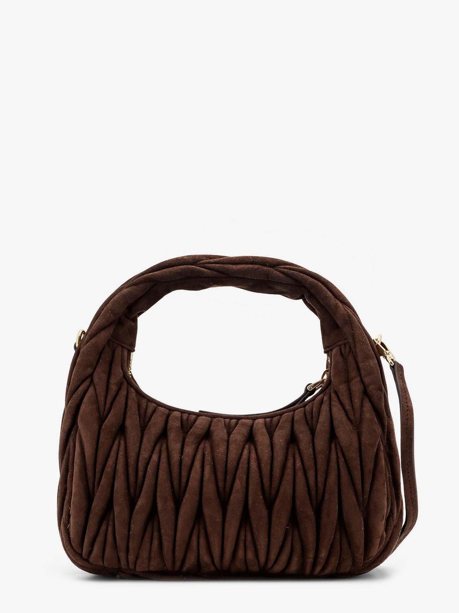 Miu Miu Wander matelassé suede shoulder bag