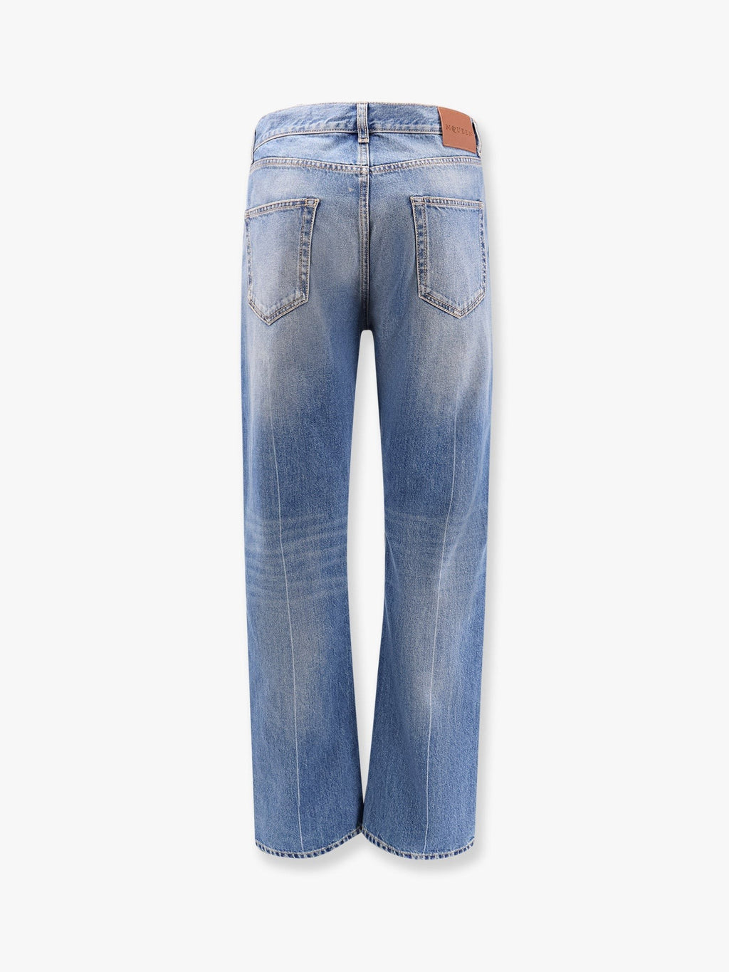 Alexander Mcqueen Vasket blå jeans med lige ben