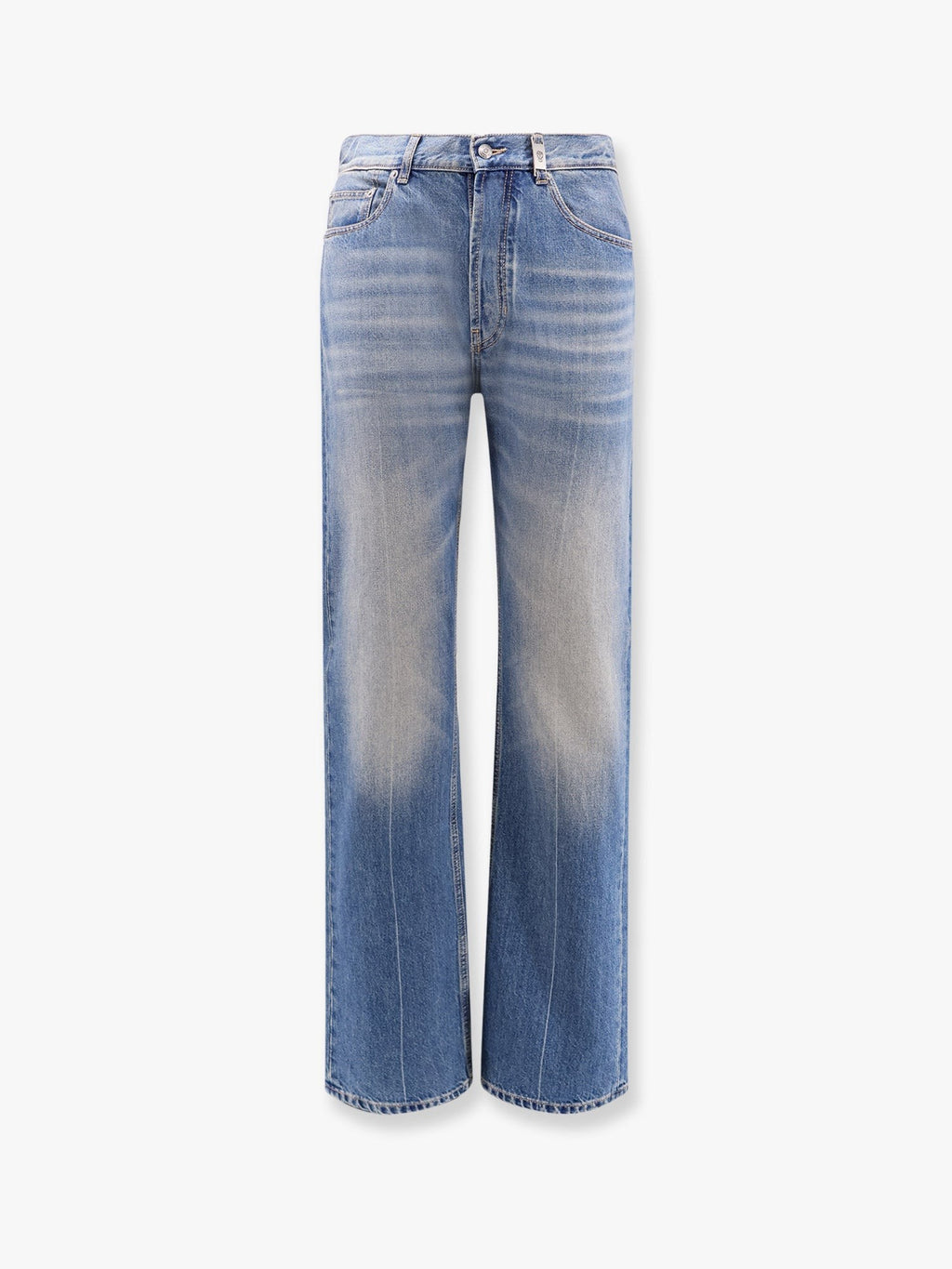 Alexander Mcqueen Vasket blå jeans med lige ben