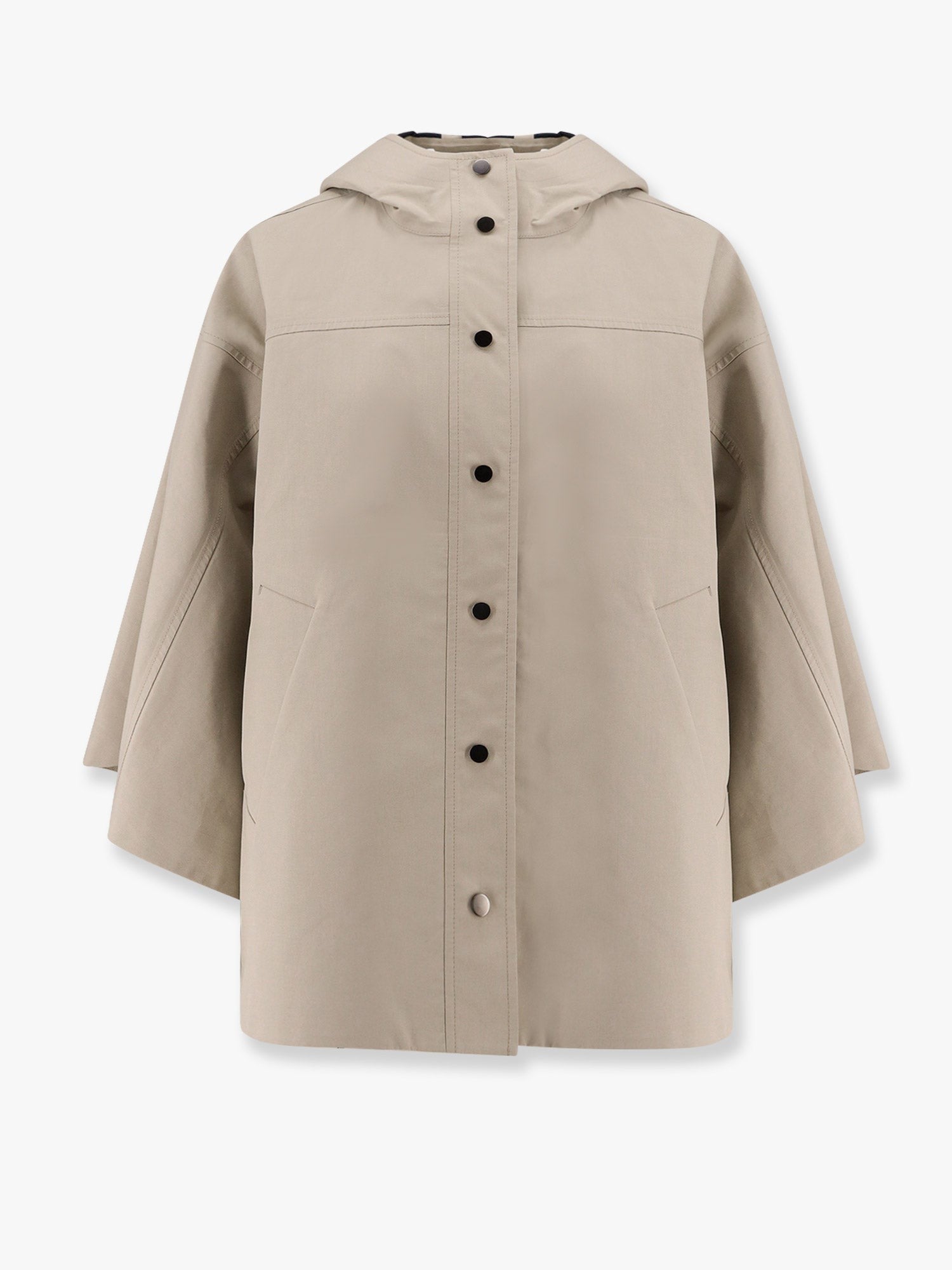 Brunello Cucinelli Αδιάβροχο μπουφάν με κουκούλα από κολλητό βαμβακερό ποπλίνα με θερμοκολλημένες ραφές