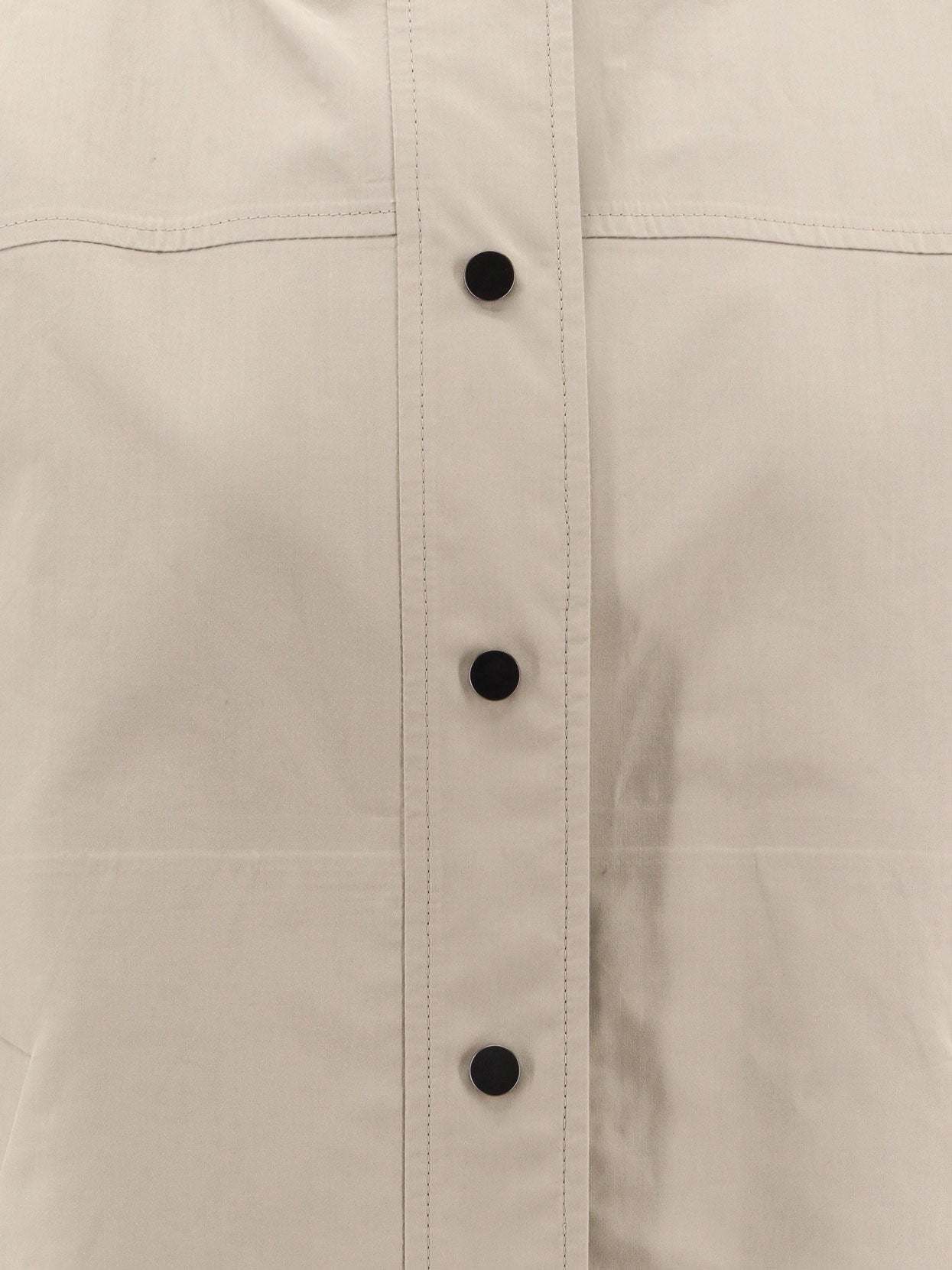 Brunello Cucinelli Αδιάβροχο μπουφάν με κουκούλα από κολλητό βαμβακερό ποπλίνα με θερμοκολλημένες ραφές