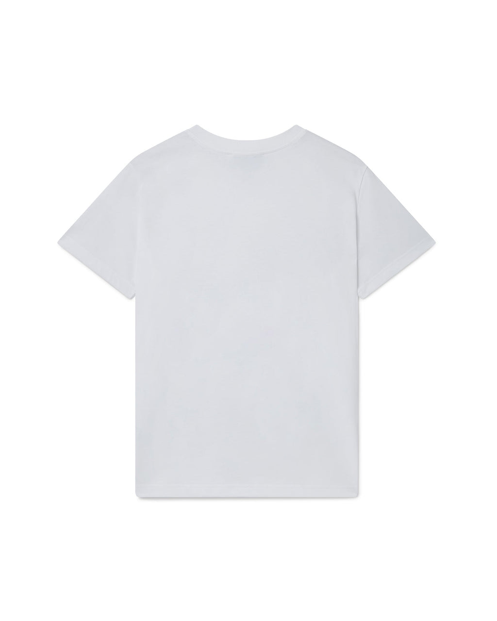 Back view of the white Casablanca La Liaison unisex fit organic cotton t-shirt.
