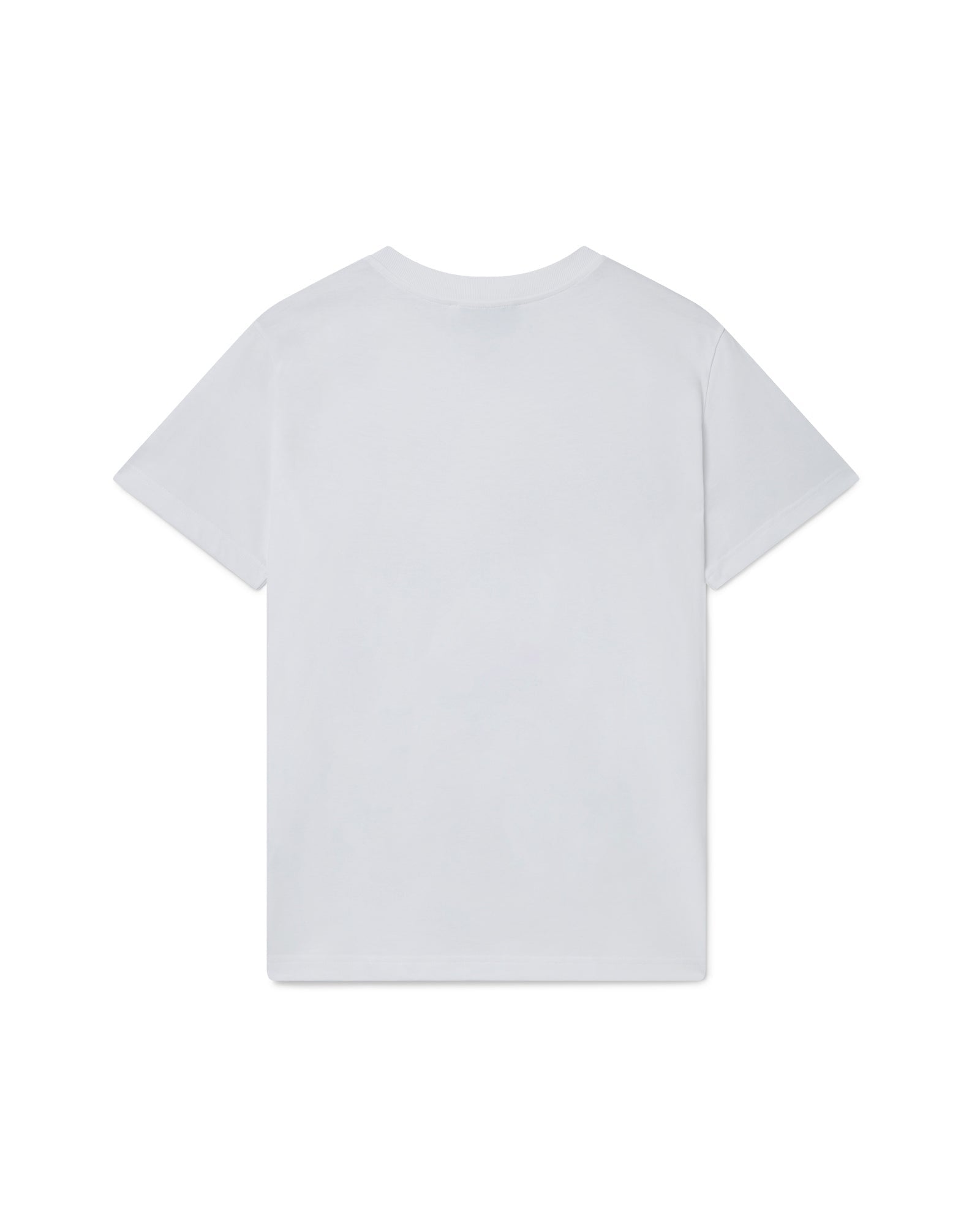 Back view of the white Casablanca La Liaison unisex fit organic cotton t-shirt.
