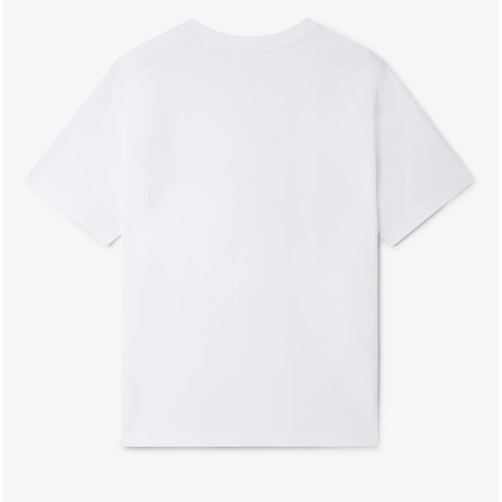 Back view of the white Casablanca Statue En Marbre unisex fit organic cotton t-shirt.

