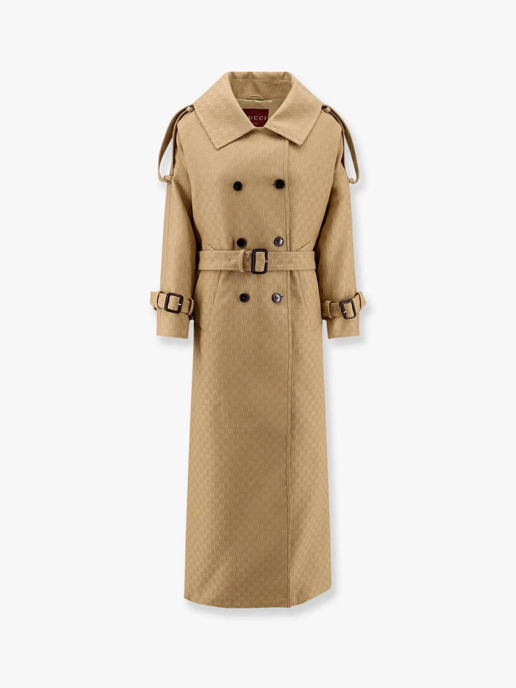 Gucci Wool and silk crepe coat with all-over GG motif