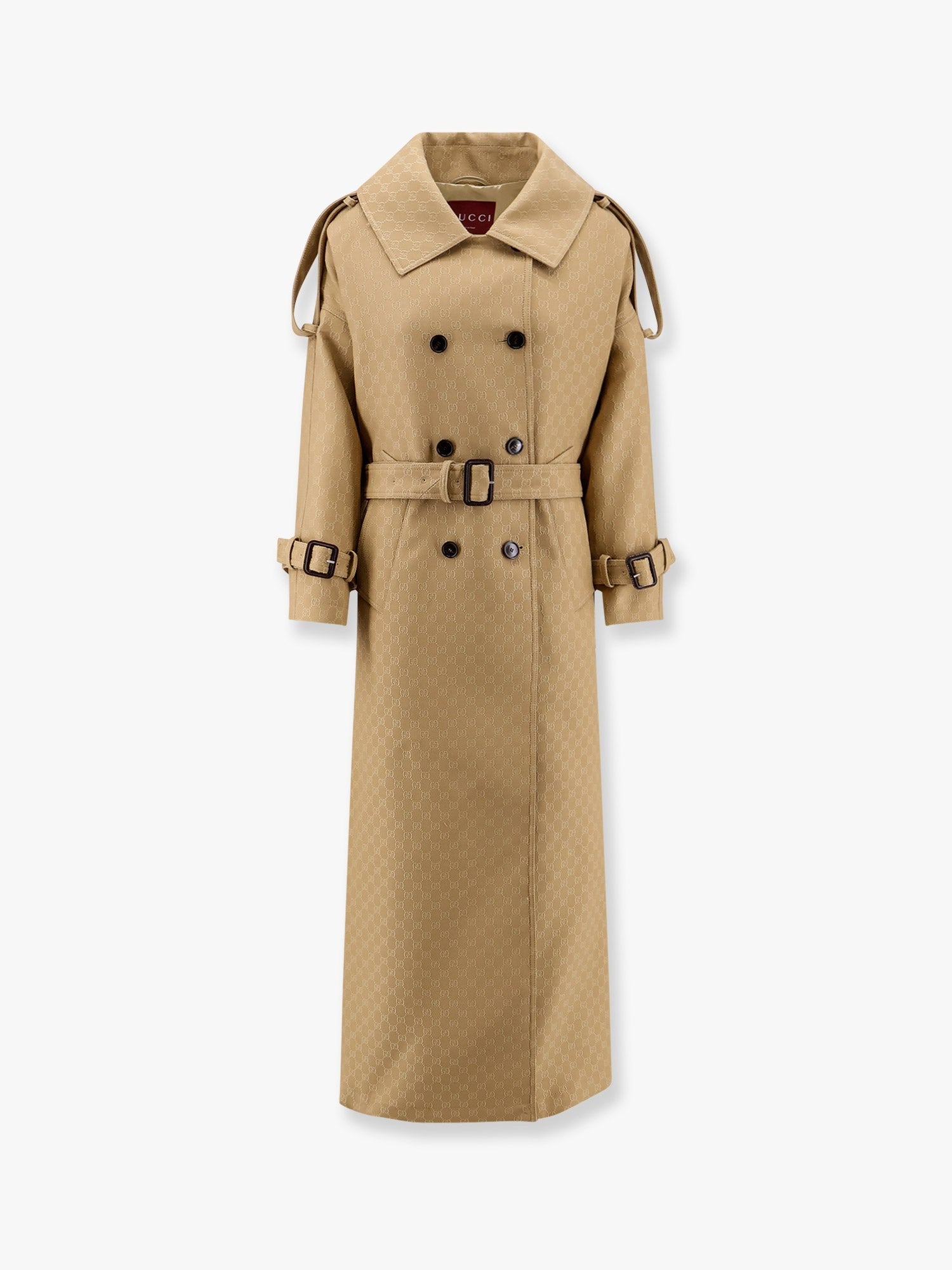 Gucci Wool and silk crepe coat with all-over GG motif