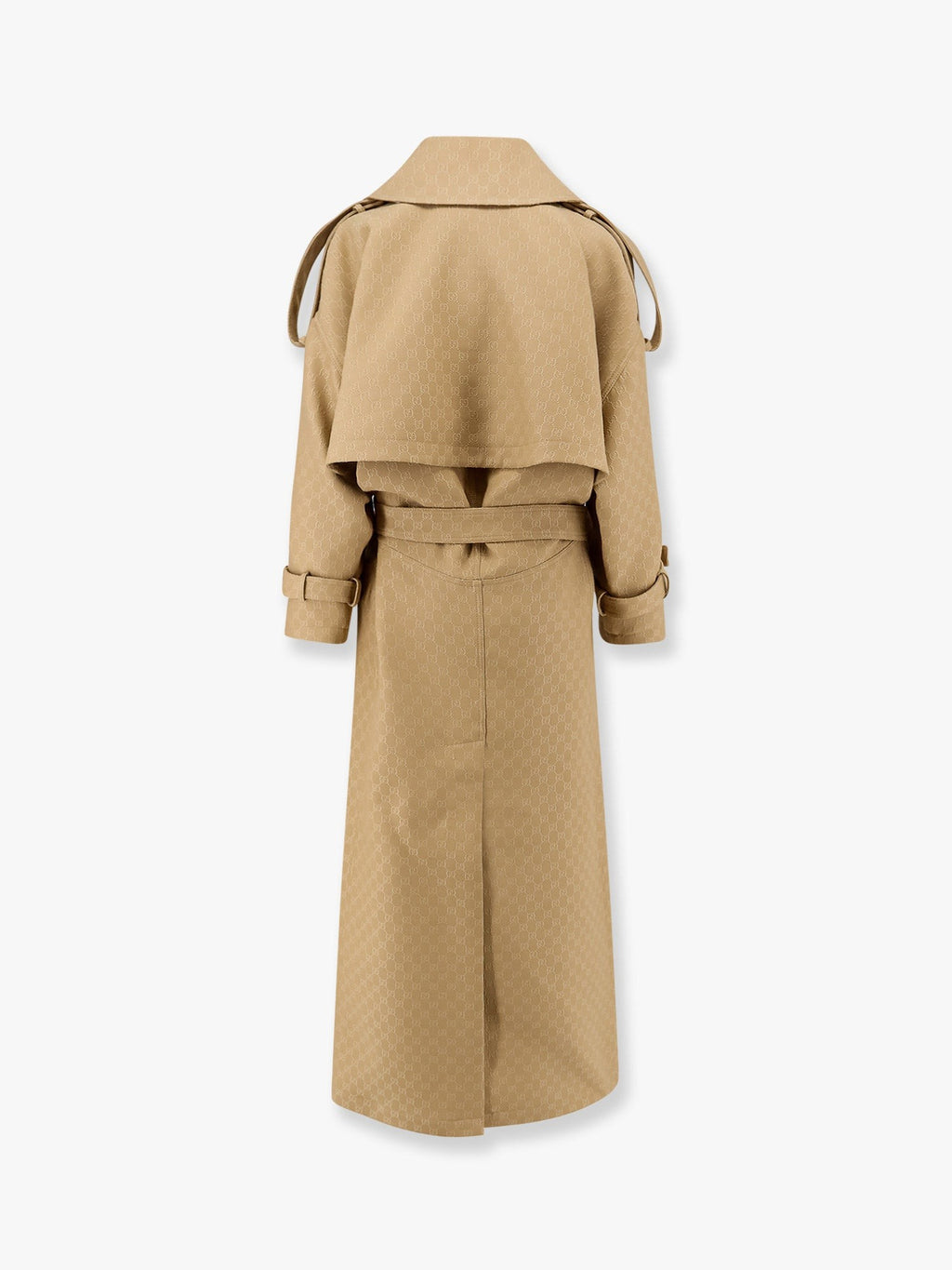 Gucci Wool and silk crepe coat with all-over GG motif