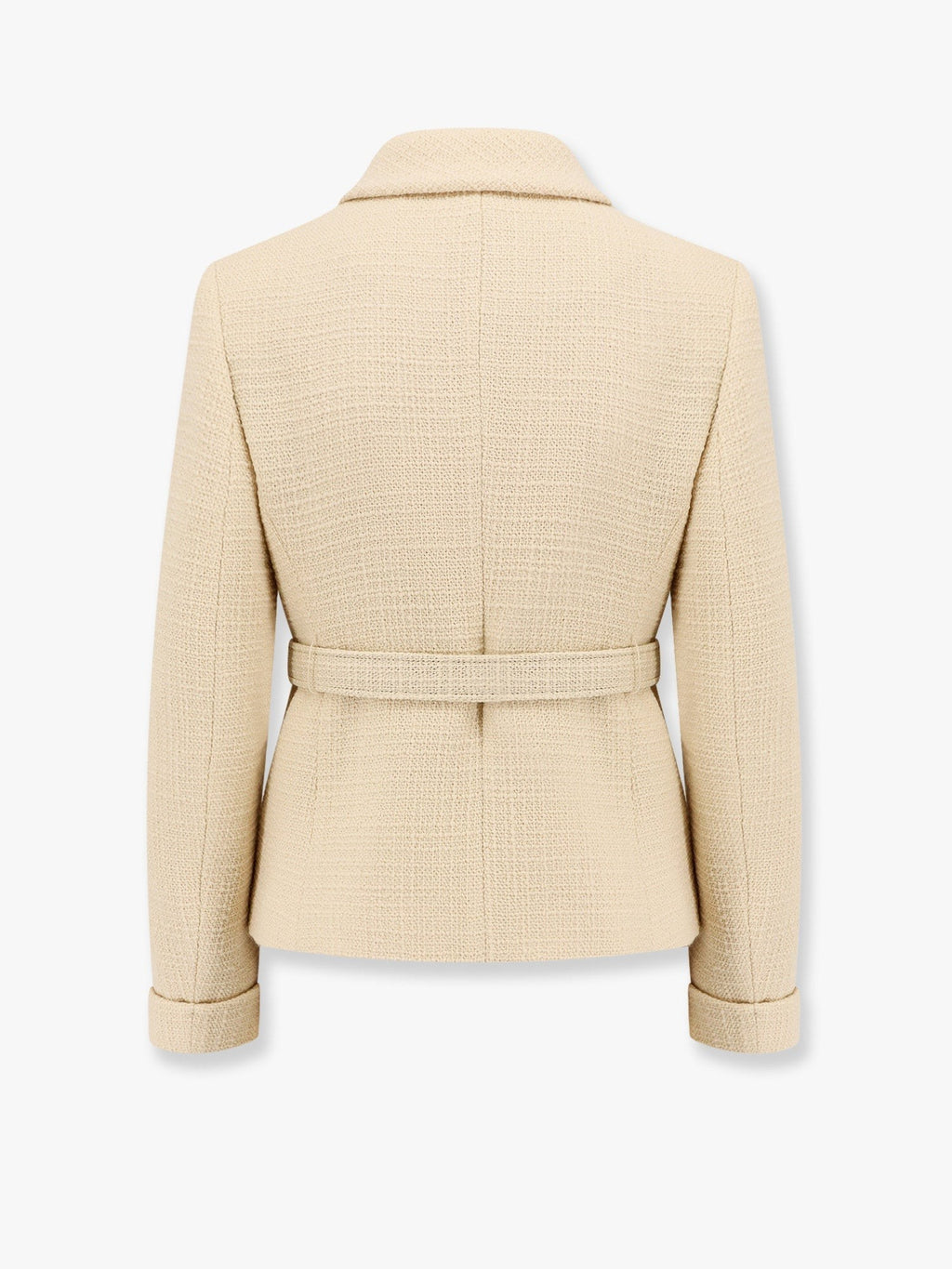 Valentino Wool blazer with leather belt and v gold buckle