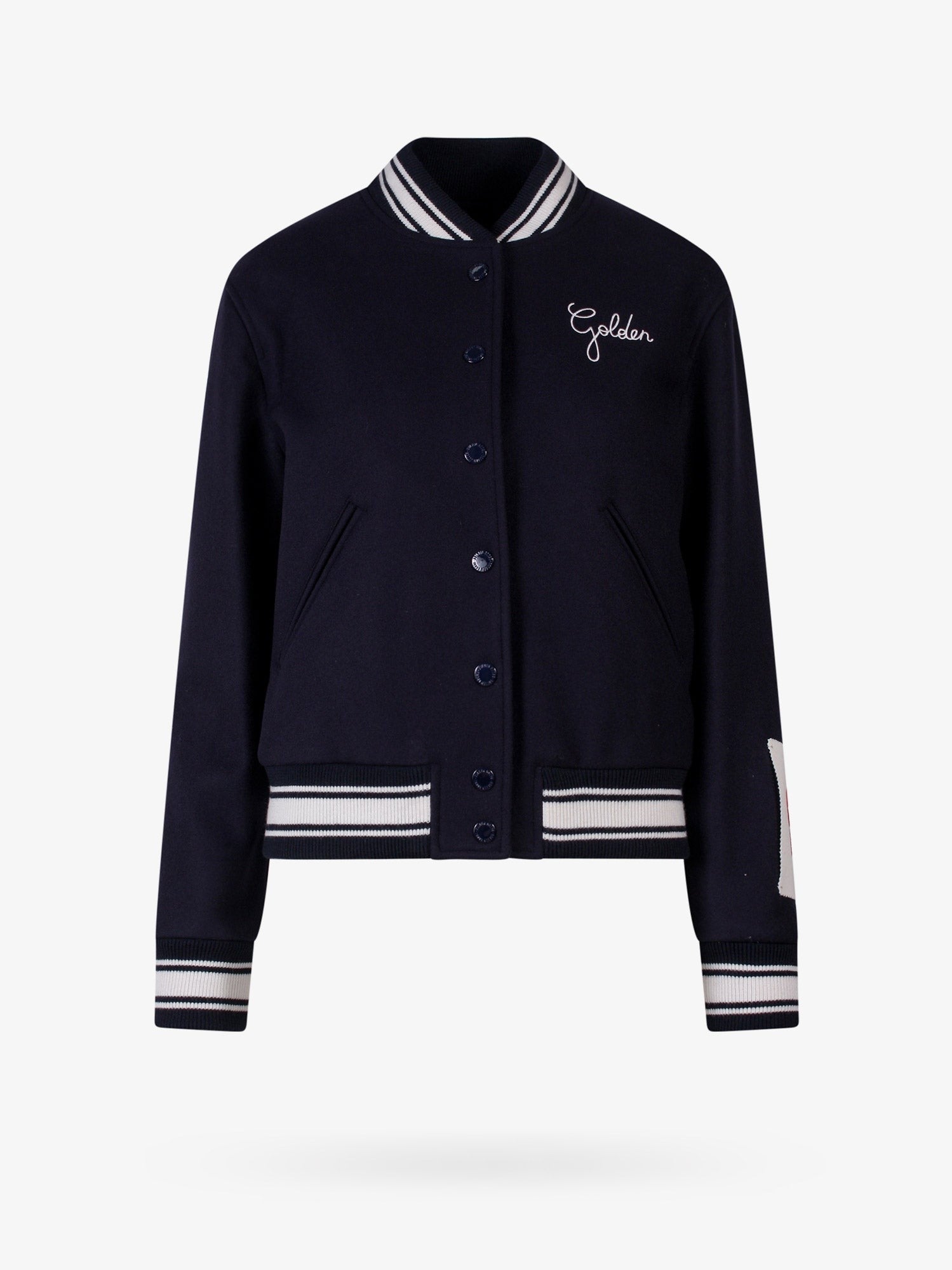 Golden Goose Deluxe Brand Wool blend bomber with embroidered logo