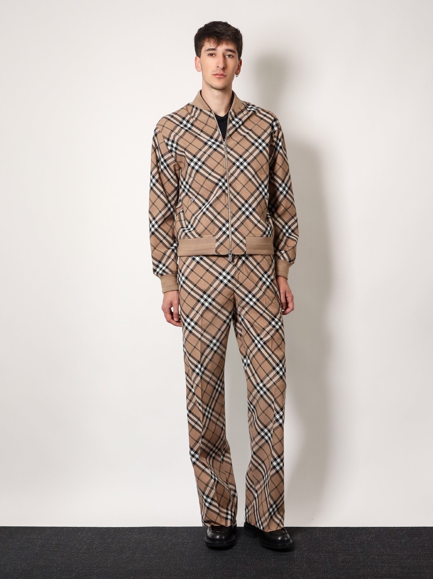 Burberry Bunda ze směsi vlny s kostkovaným potiskem