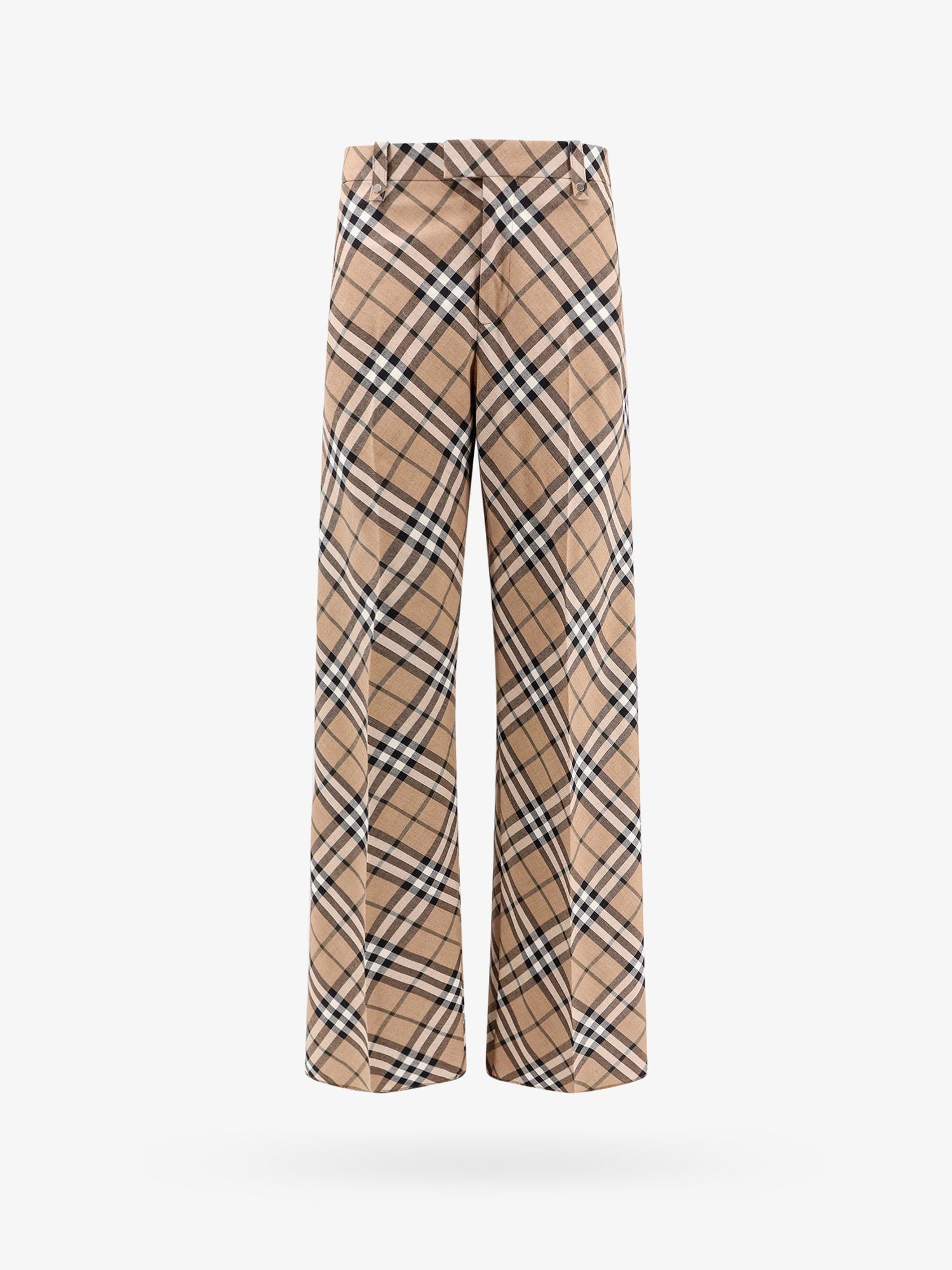 Burberry Kalhoty ze směsi vlny s ikonickým kostkovaným potiskem