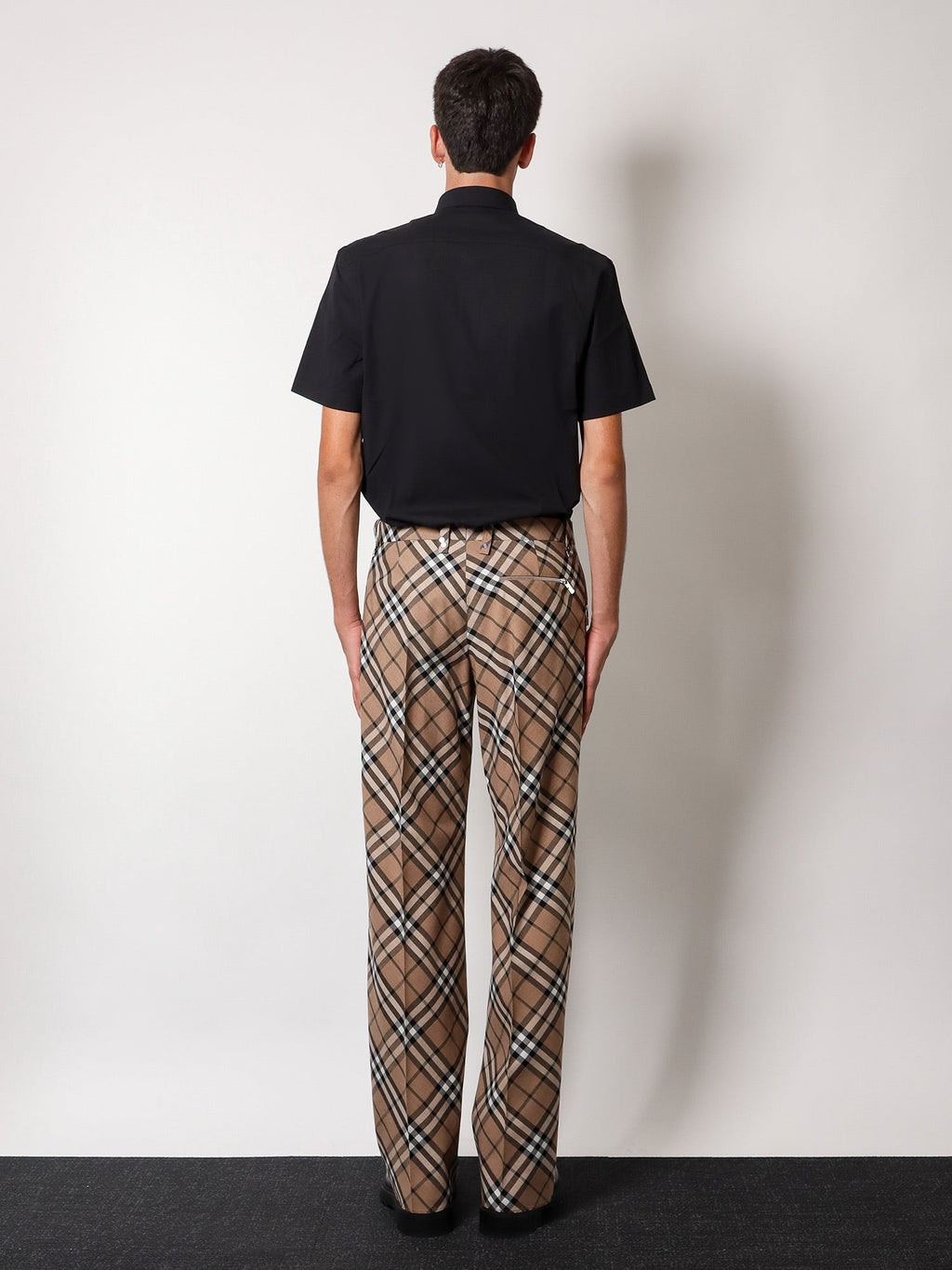 Burberry Kalhoty ze směsi vlny s ikonickým kostkovaným potiskem