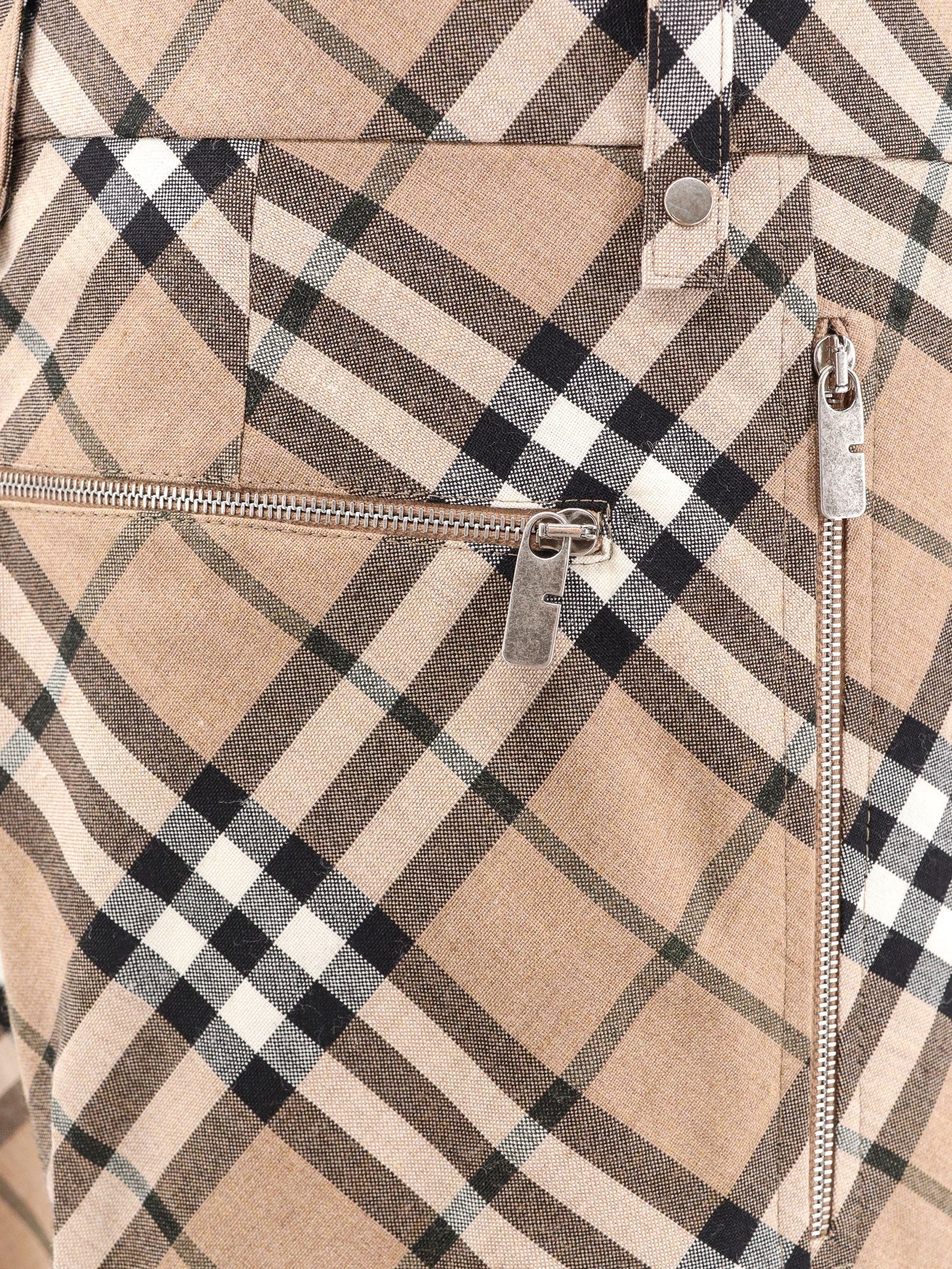 Burberry Kalhoty ze směsi vlny s ikonickým kostkovaným potiskem