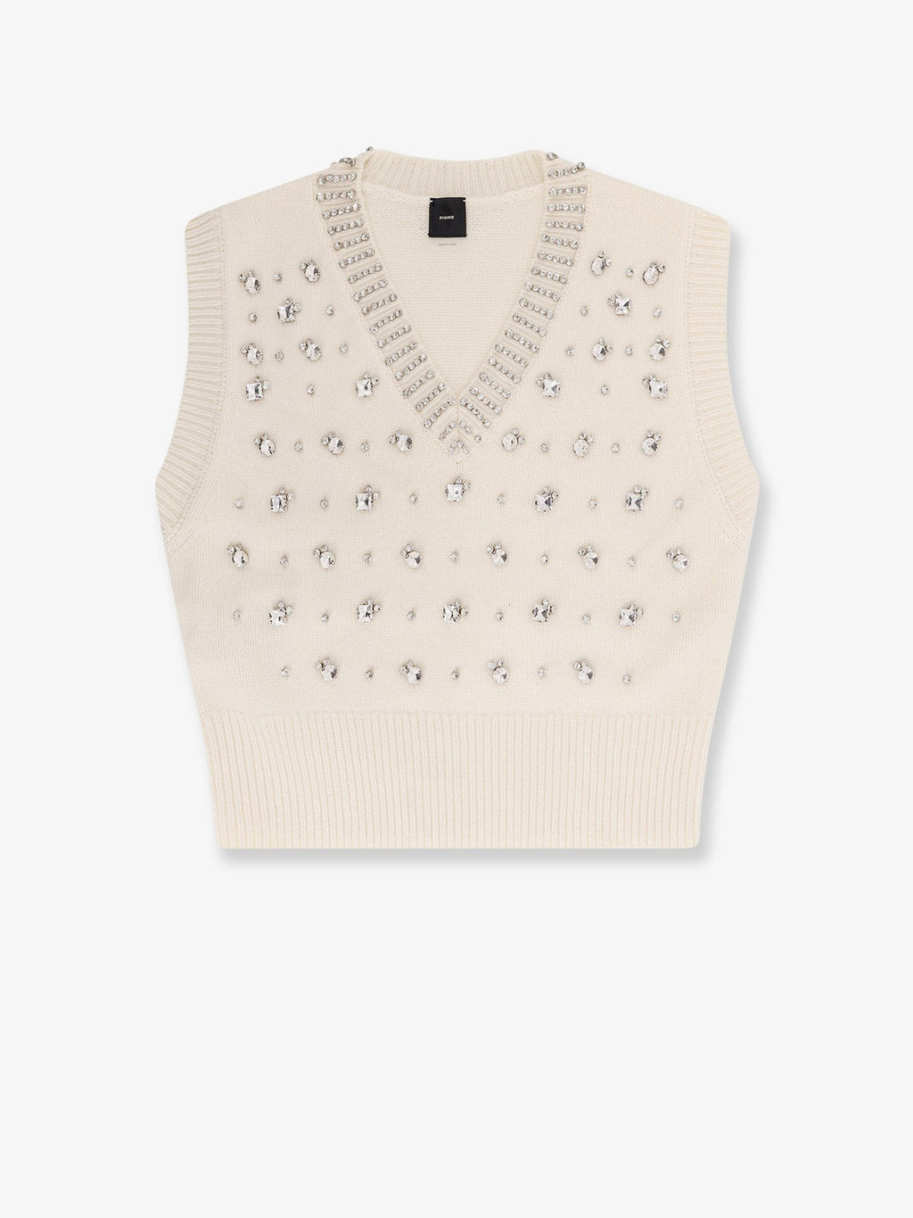 Pinko Wool blend vest with rhinestones